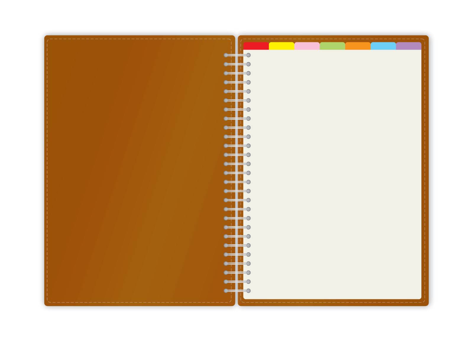 Weekly business project planner book on white background