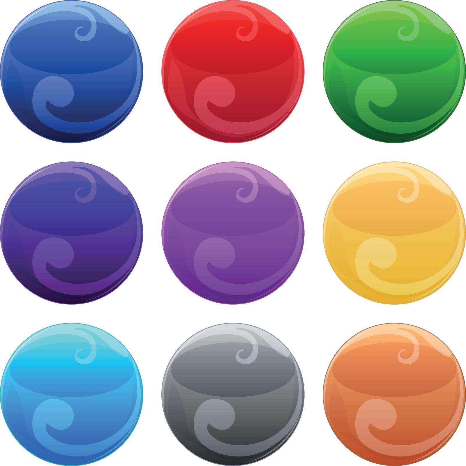set of 9 colorful decorative buttons