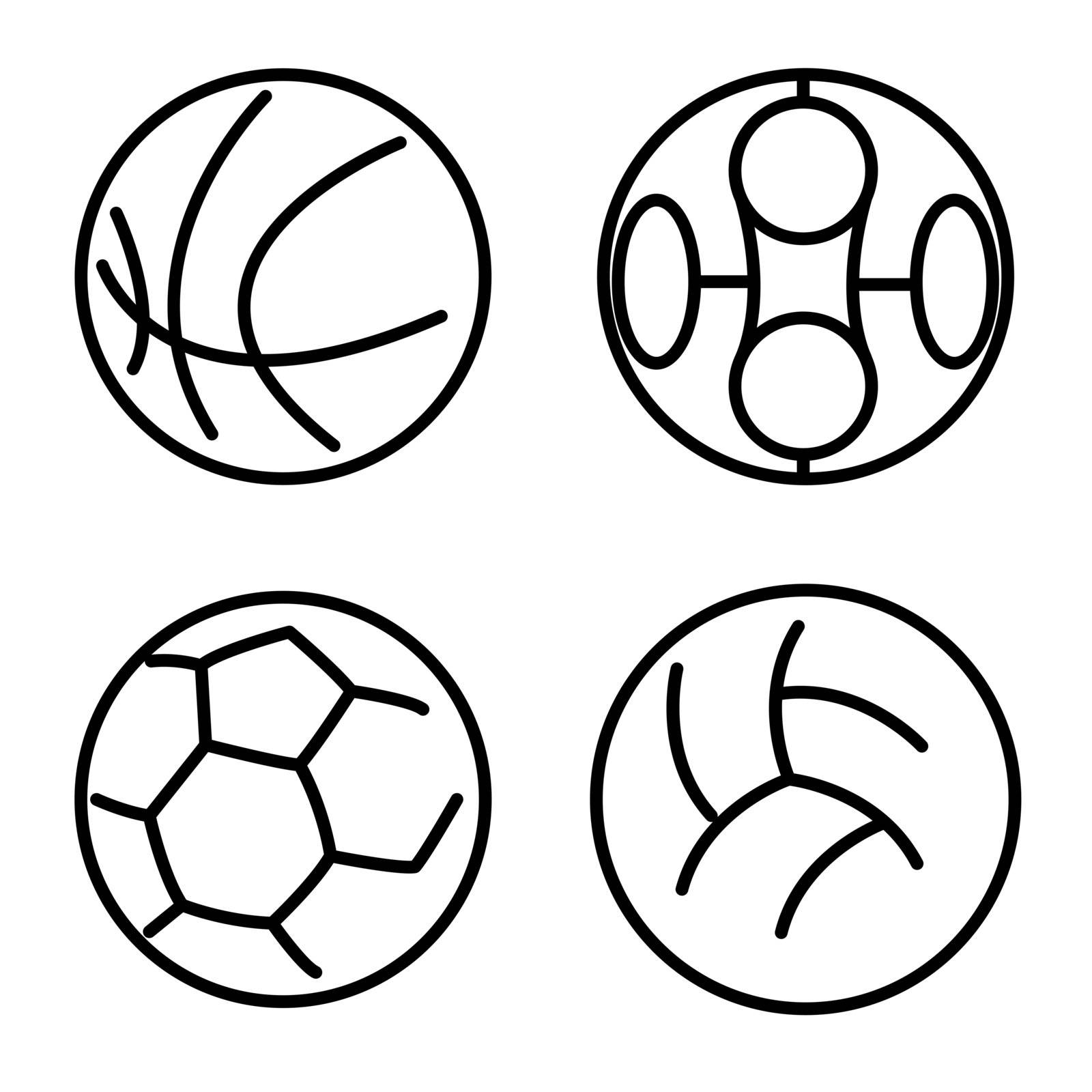 Set sport balls. Vector illustration by aarrows