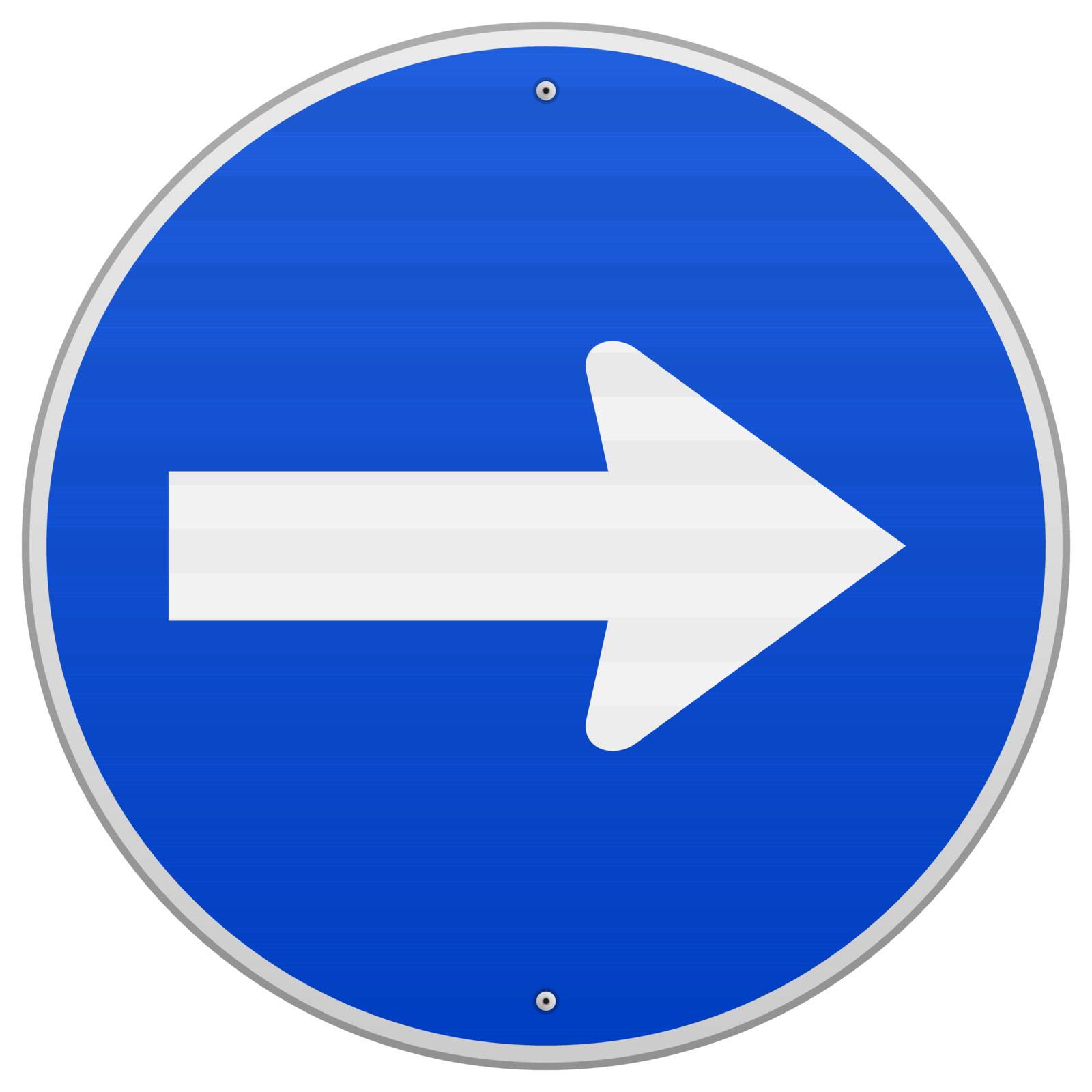 Blue Roadsign Pointing Right by zager