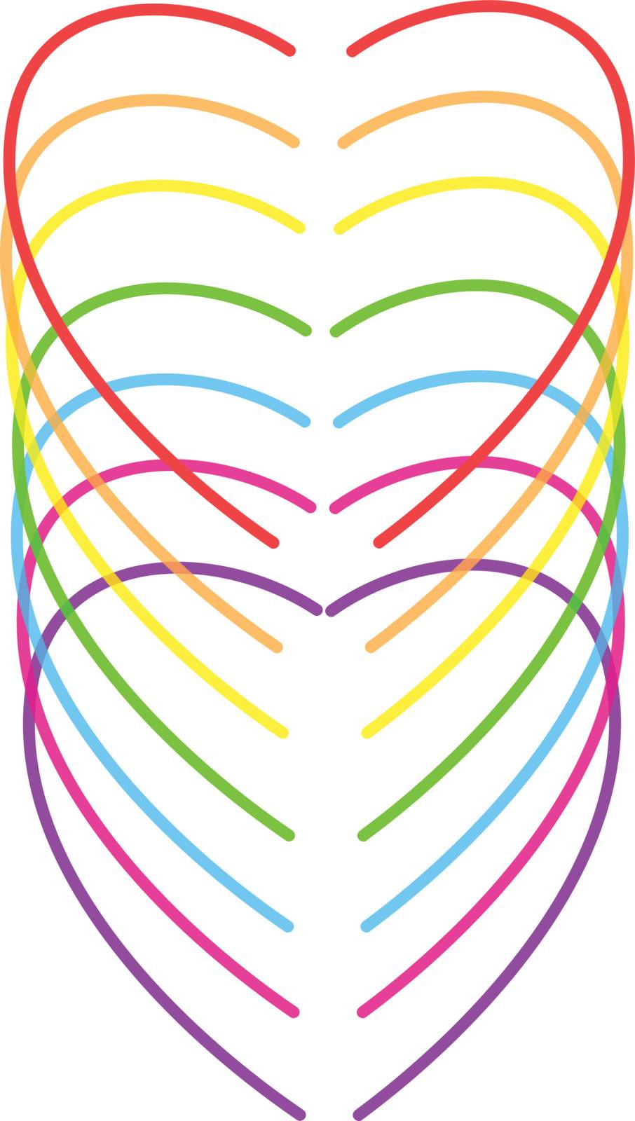 rainbow hearts vector illustration
