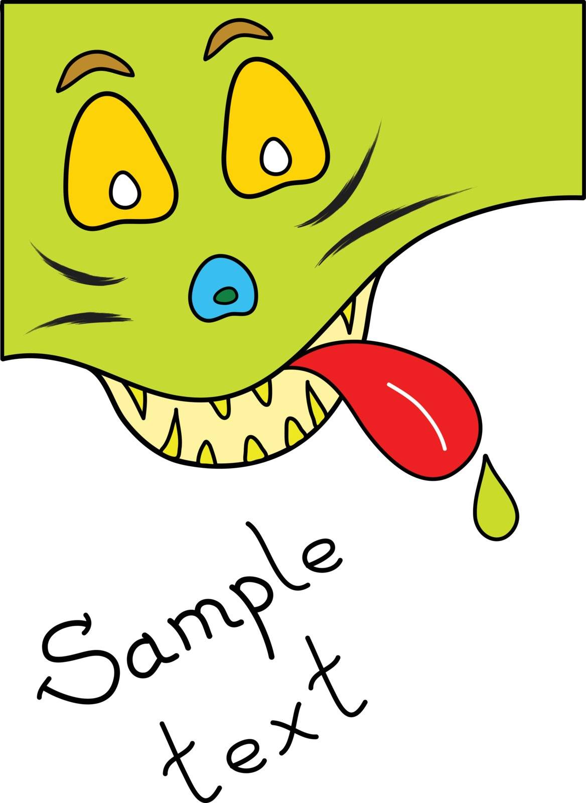 funny doodle carton character with space for sample text
