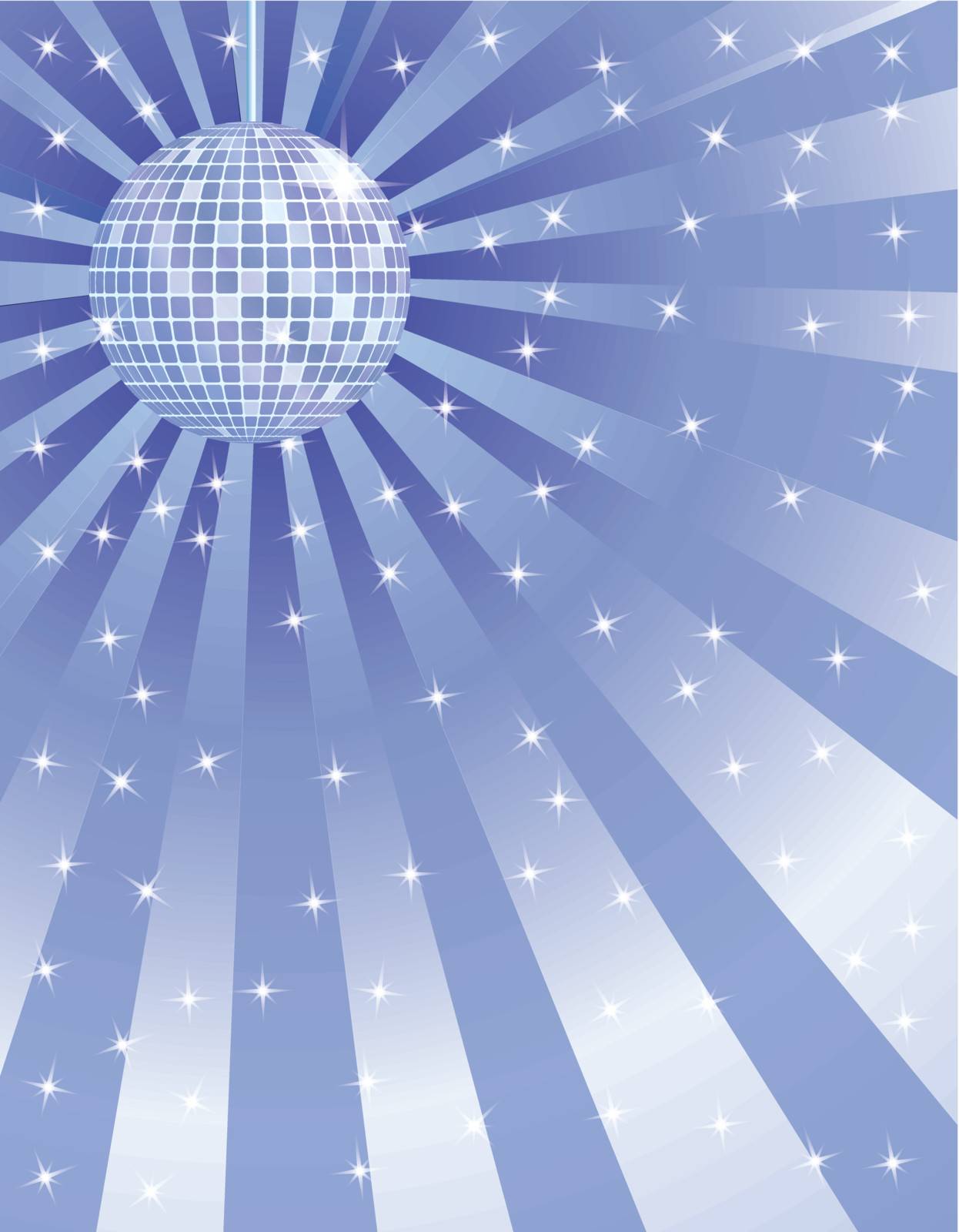 abstract blue background with disco mirror ball