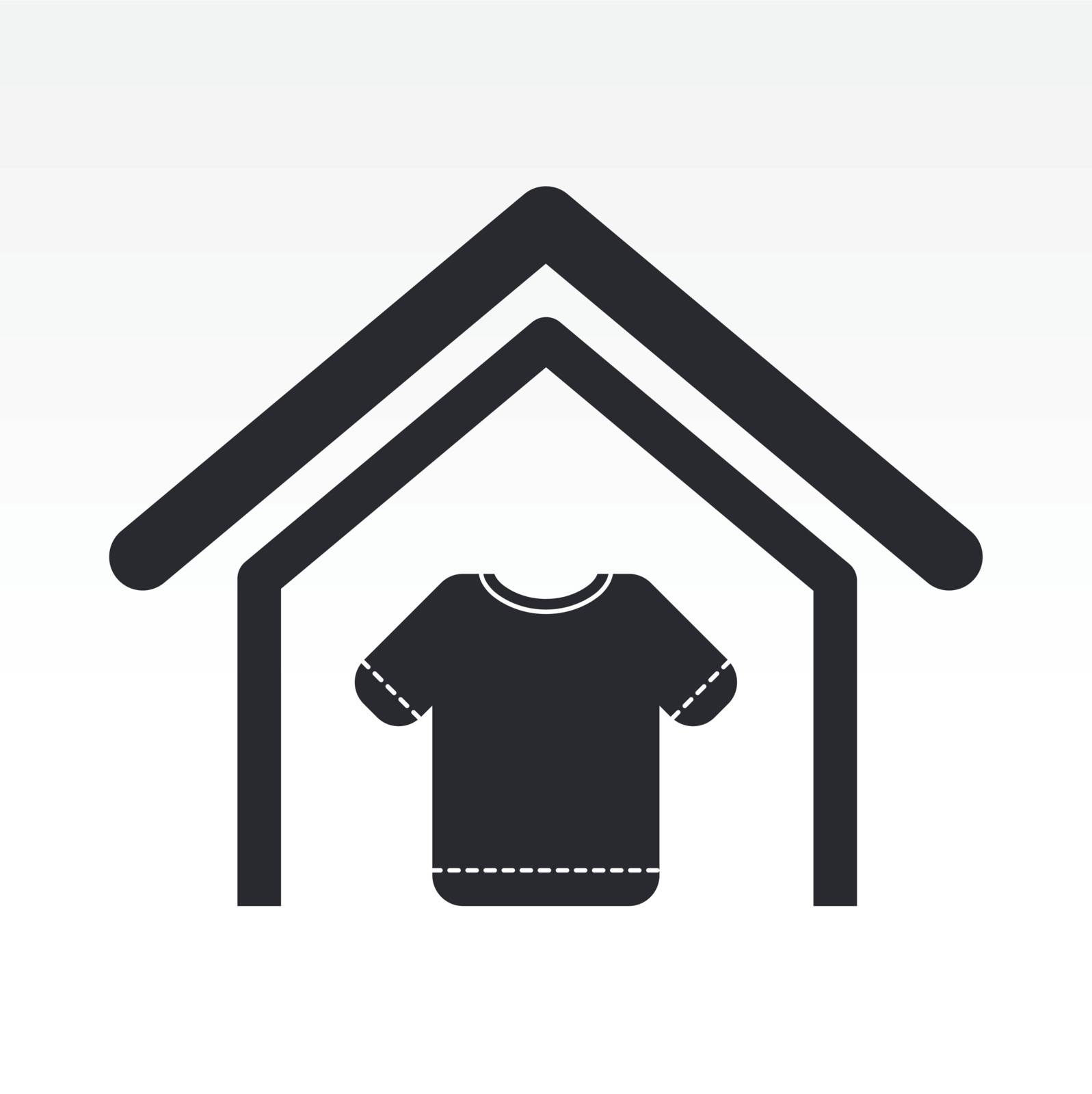 Vector illustration of clothing industry single icon