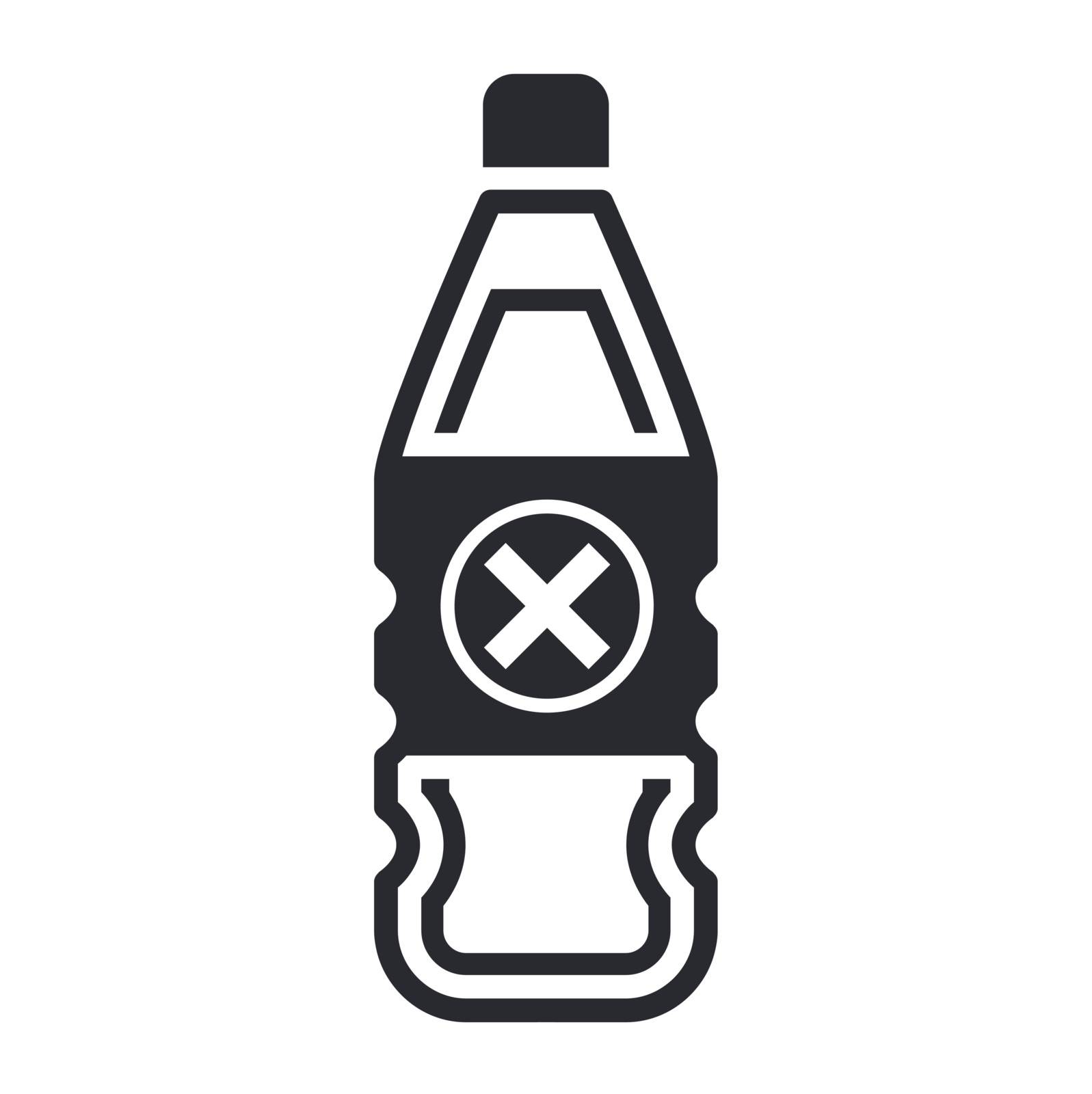 Vector illustration of single isolated dangerous bottle icon