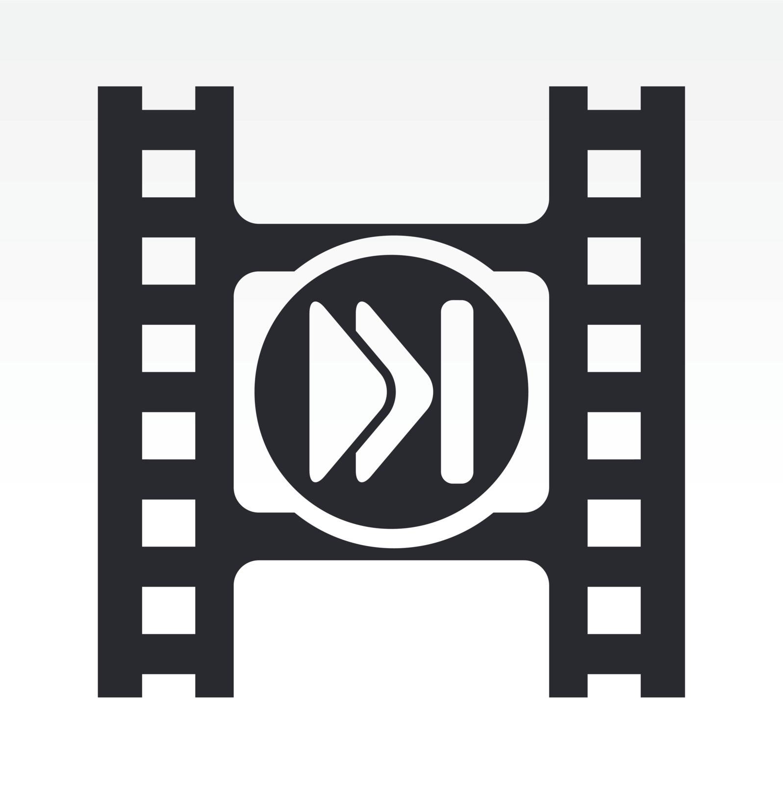 Vector illustration of single isolated video skip icon
