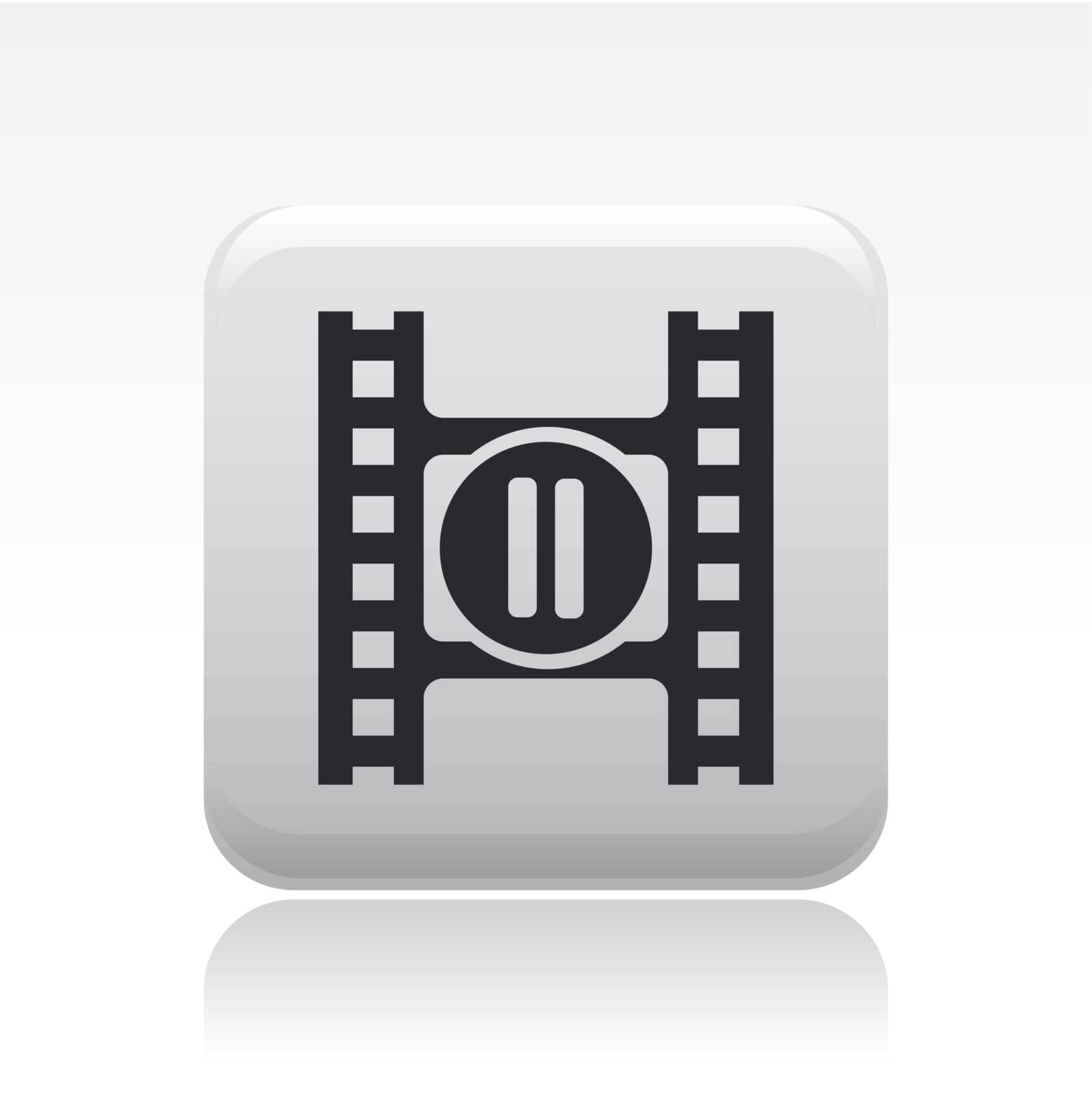 Vector illustration of single isolated stop video icon