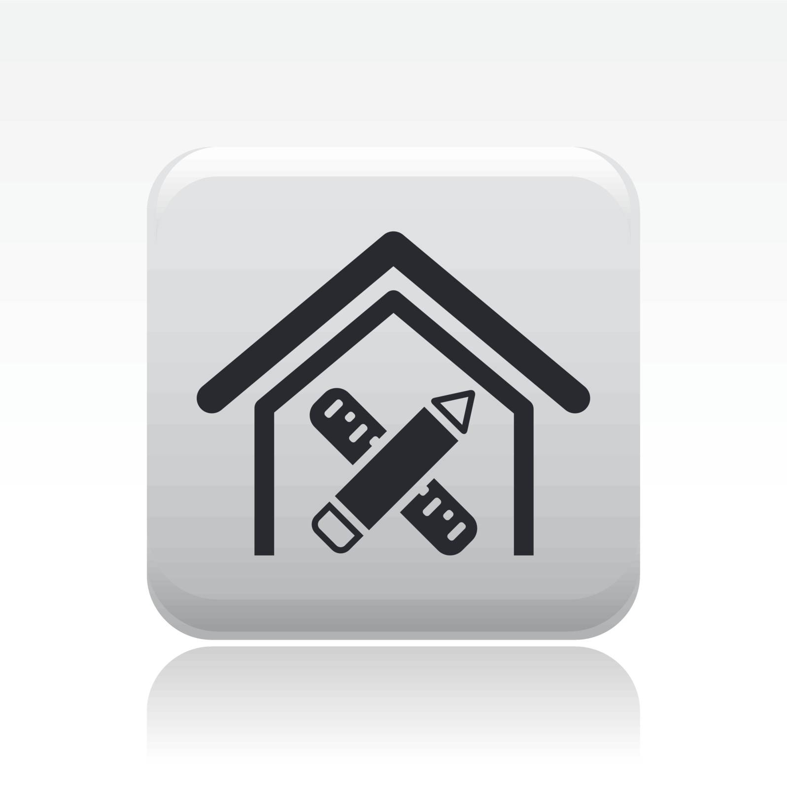 Vector illustration of single home design icon by myVector