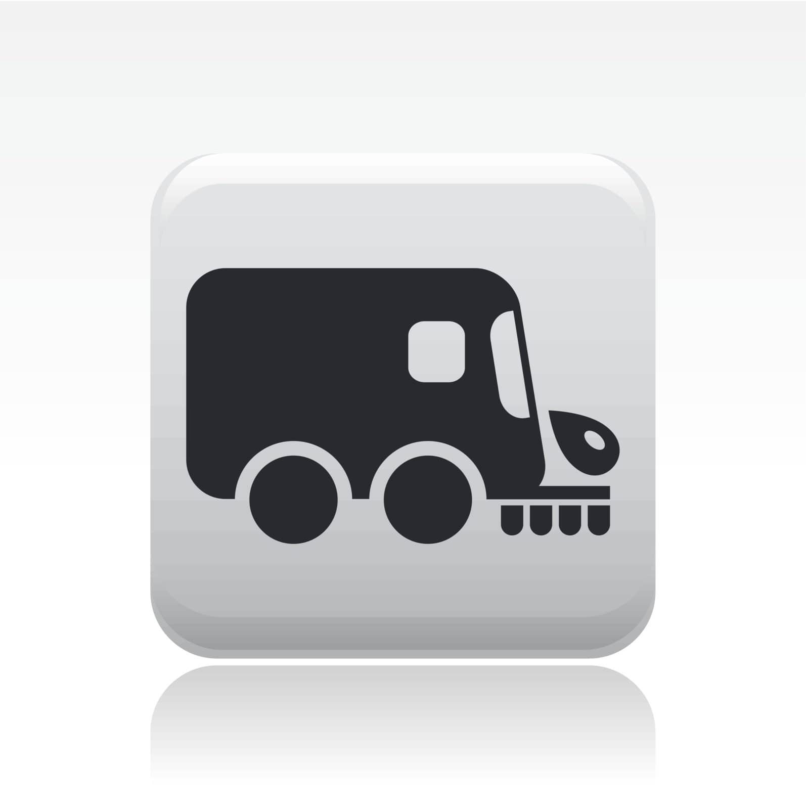 Vector illustration of single road cleaner icon  by myVector
