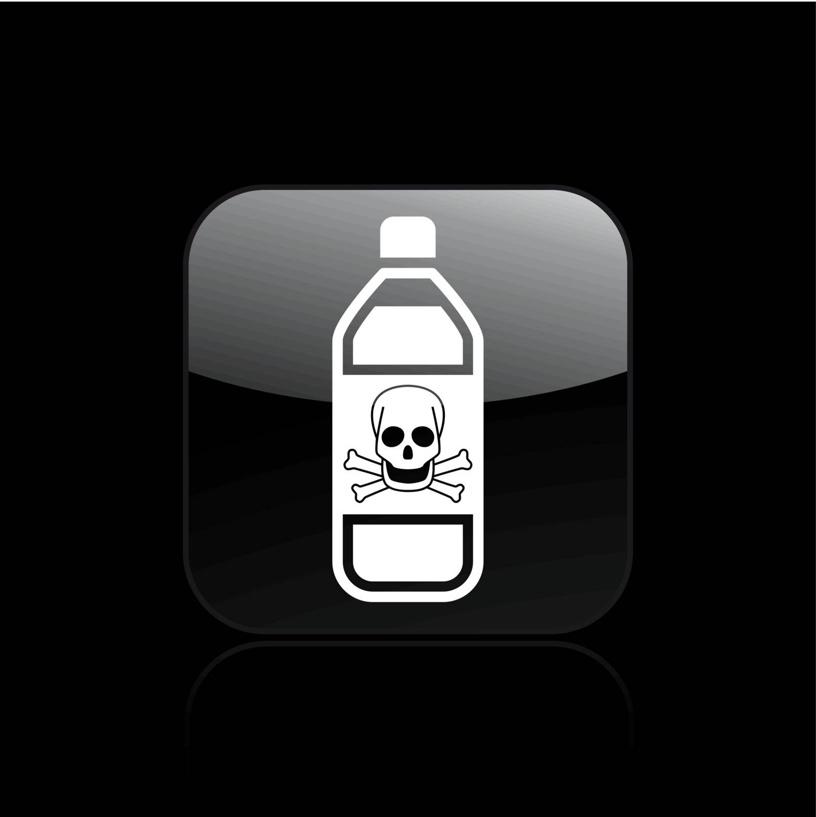 Vector illustration of single isolated dangerous bottle icon 