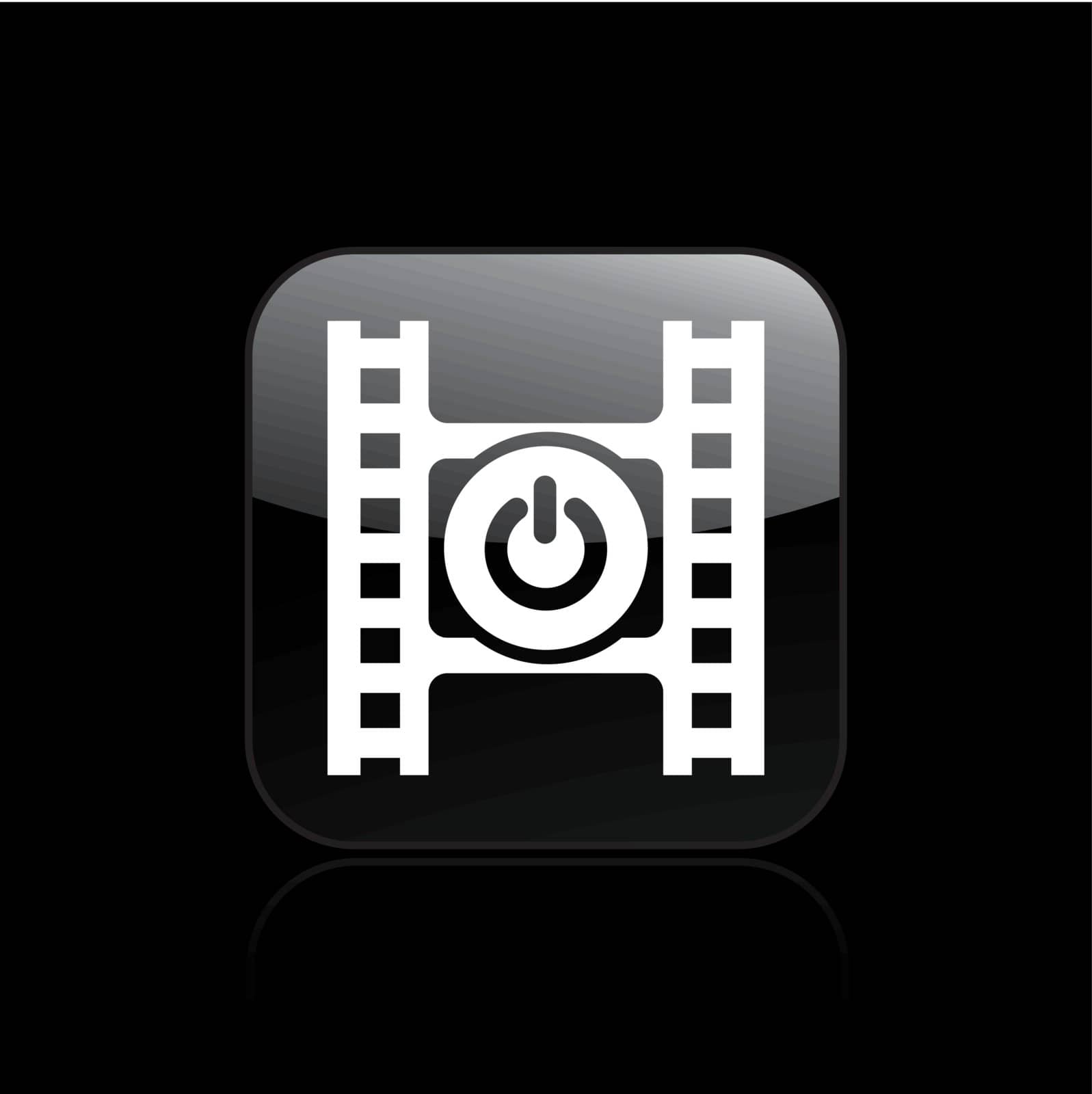 Vector illustration of single video power icon by myVector