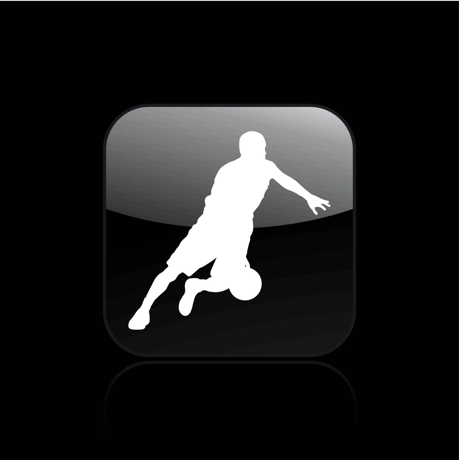 Vector illustration of single basketball icon by myVector