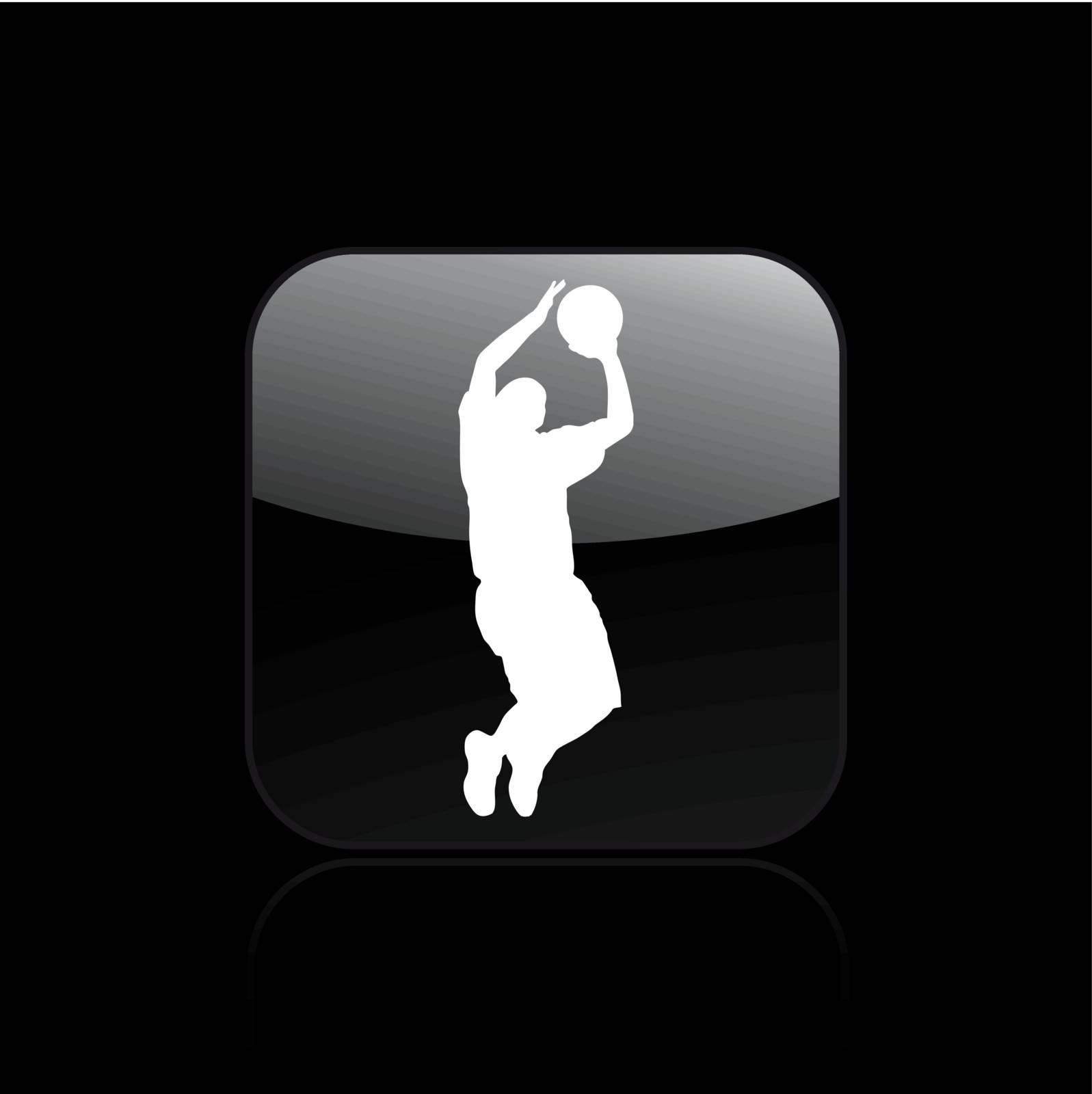 Vector illustration of single  basketball icon by myVector