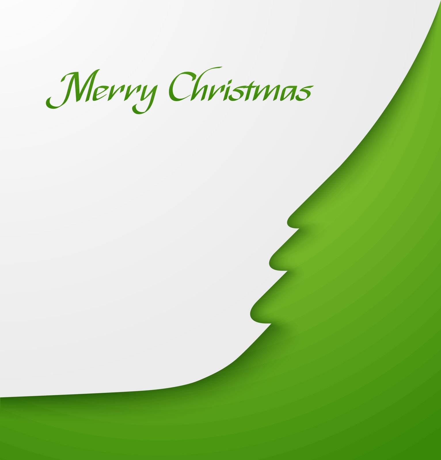 Green abstract christmas tree applique. Vector illustration