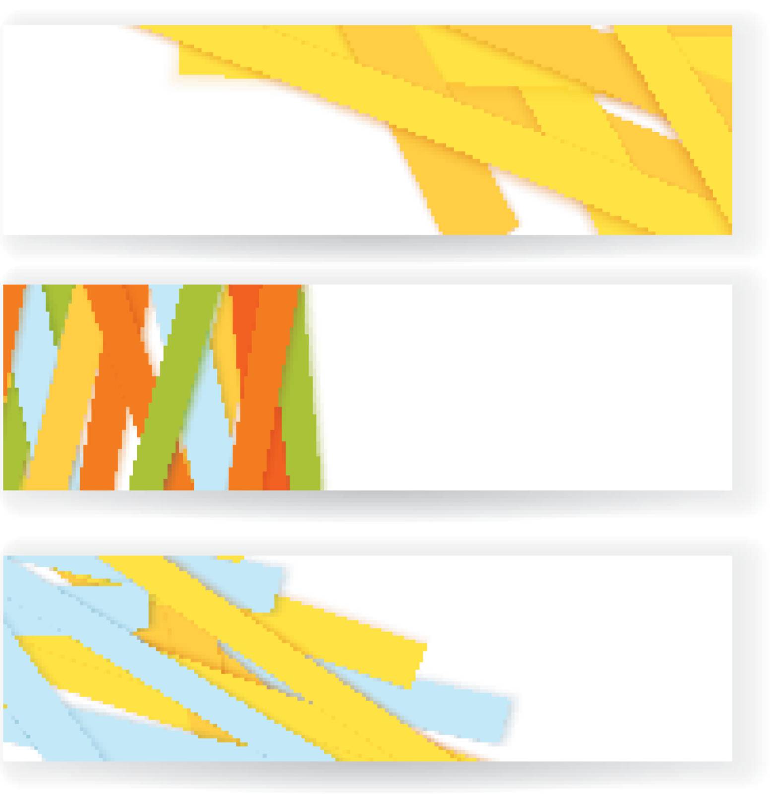 Vector illustration of abstract colorful paper stripe banners with copy space

