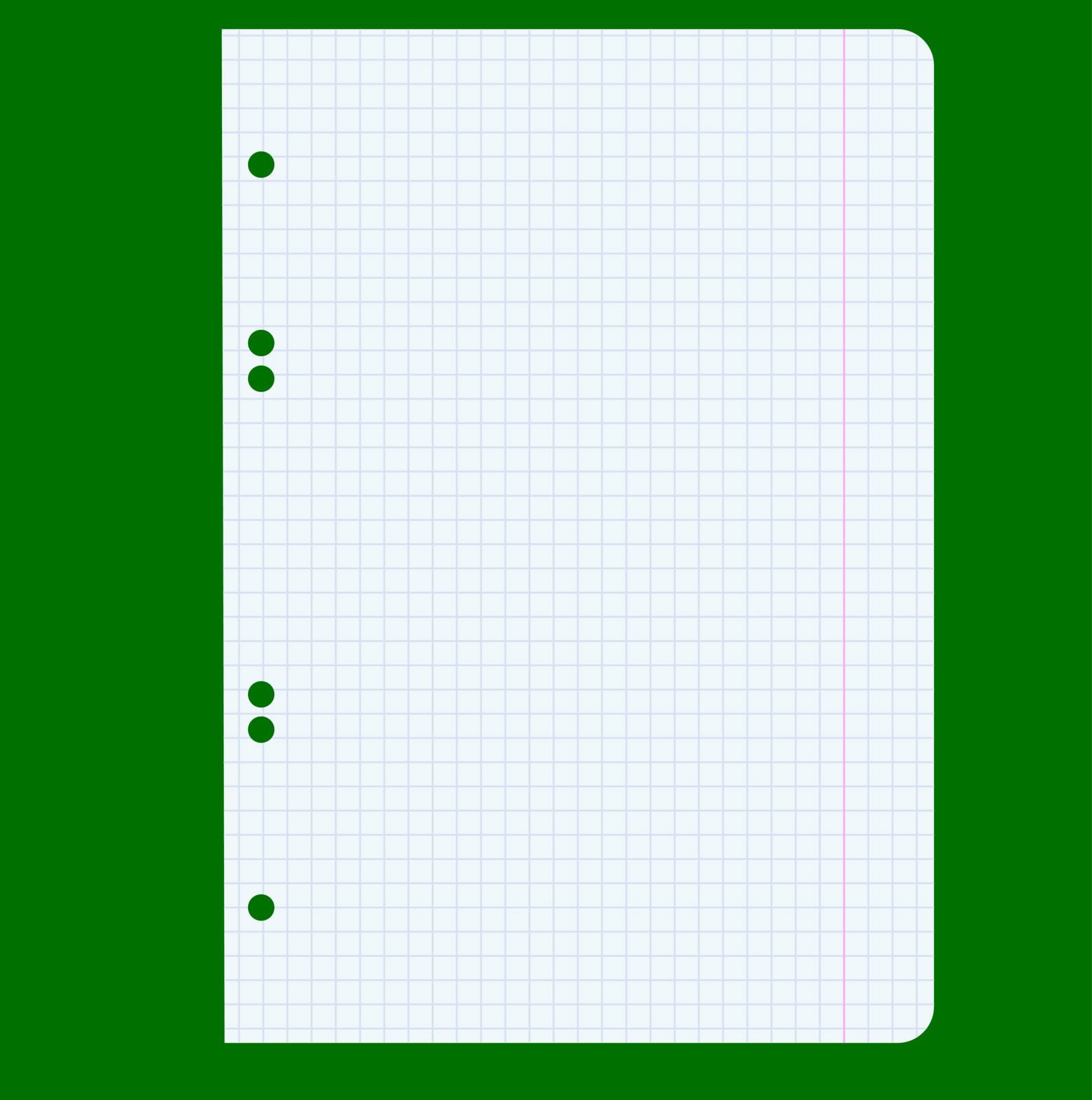 White squared blank white paper sheet. Vector illustration.