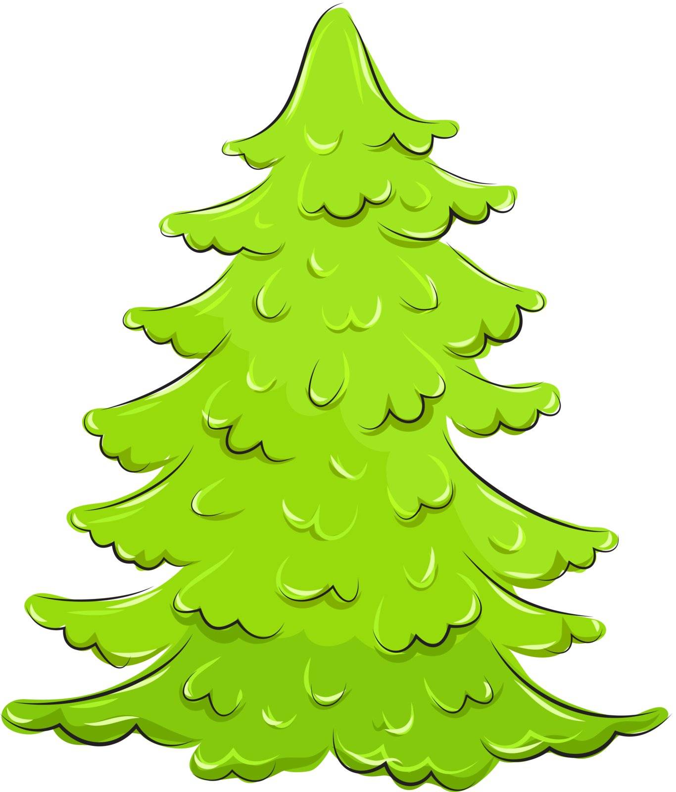 Vector illustration. lush Christmas fir-tree