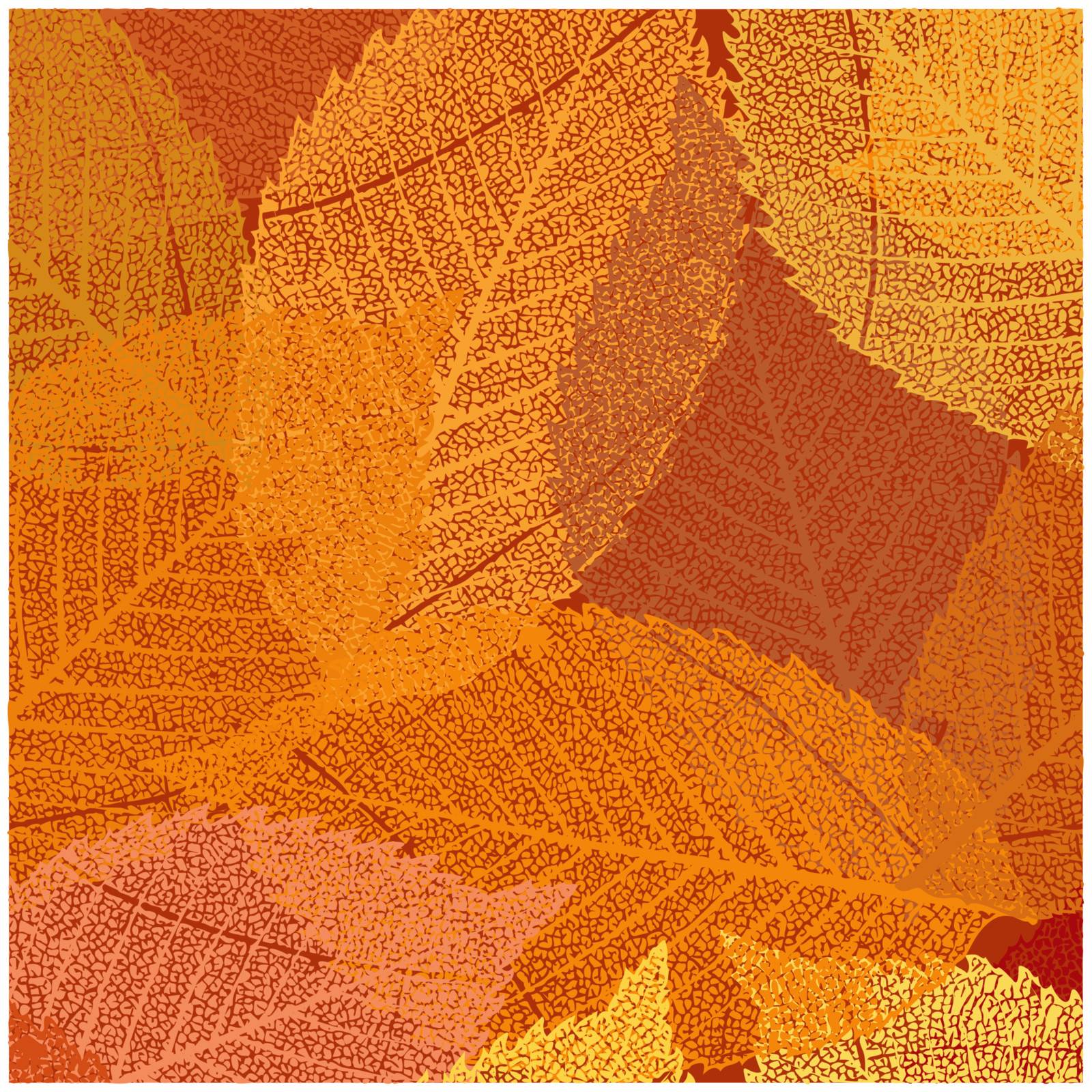 Dry autumn leaves template. EPS 8 vector file included