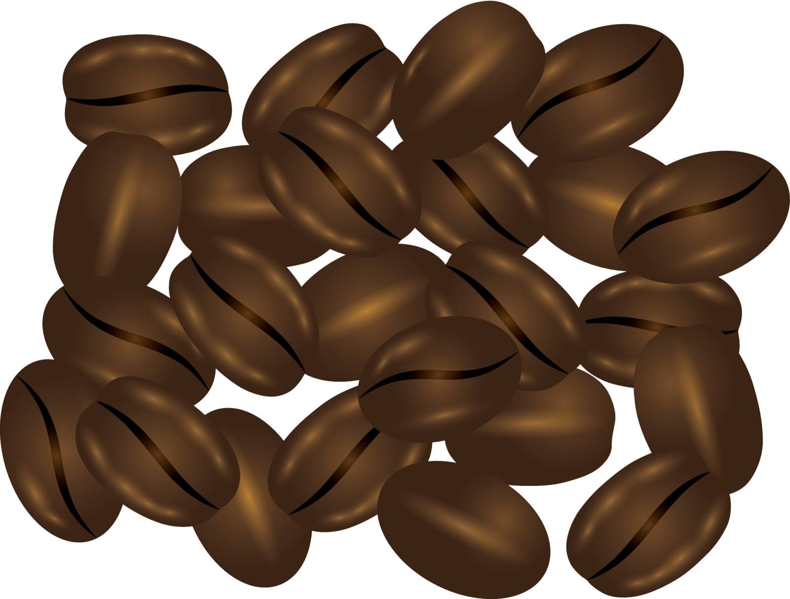 Coffee Beans Isolated on White Background Illustration