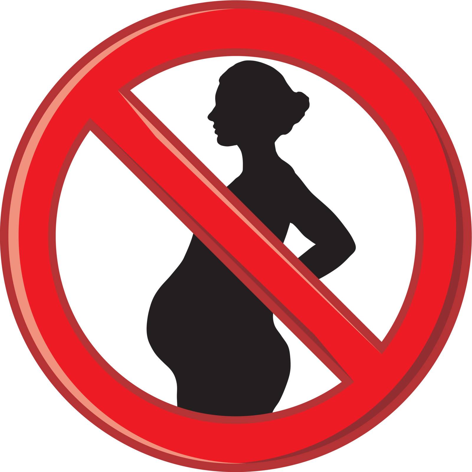 vector illustration symbol of danger for pregnant women, no entry