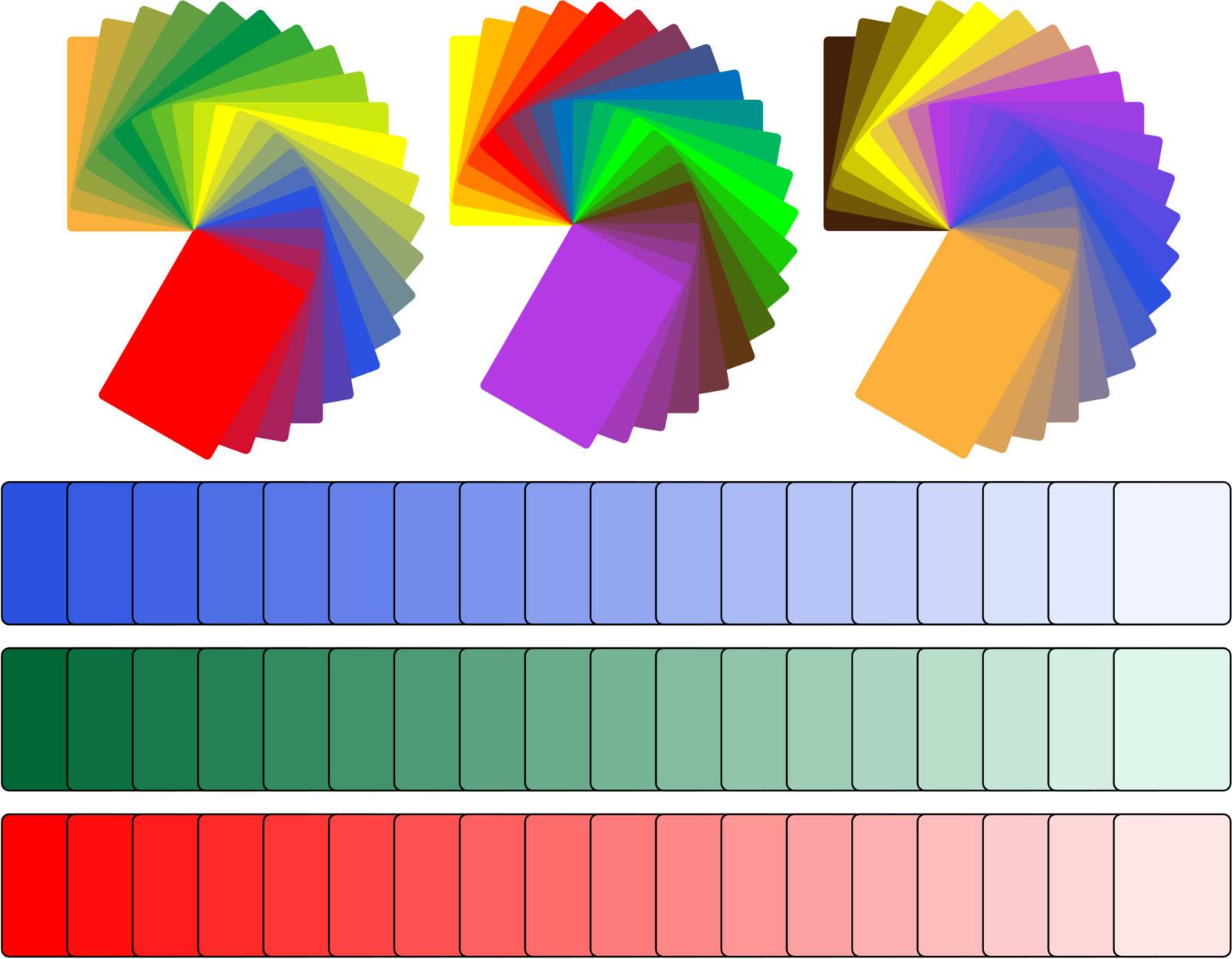 vector color palettes with various colors and shades