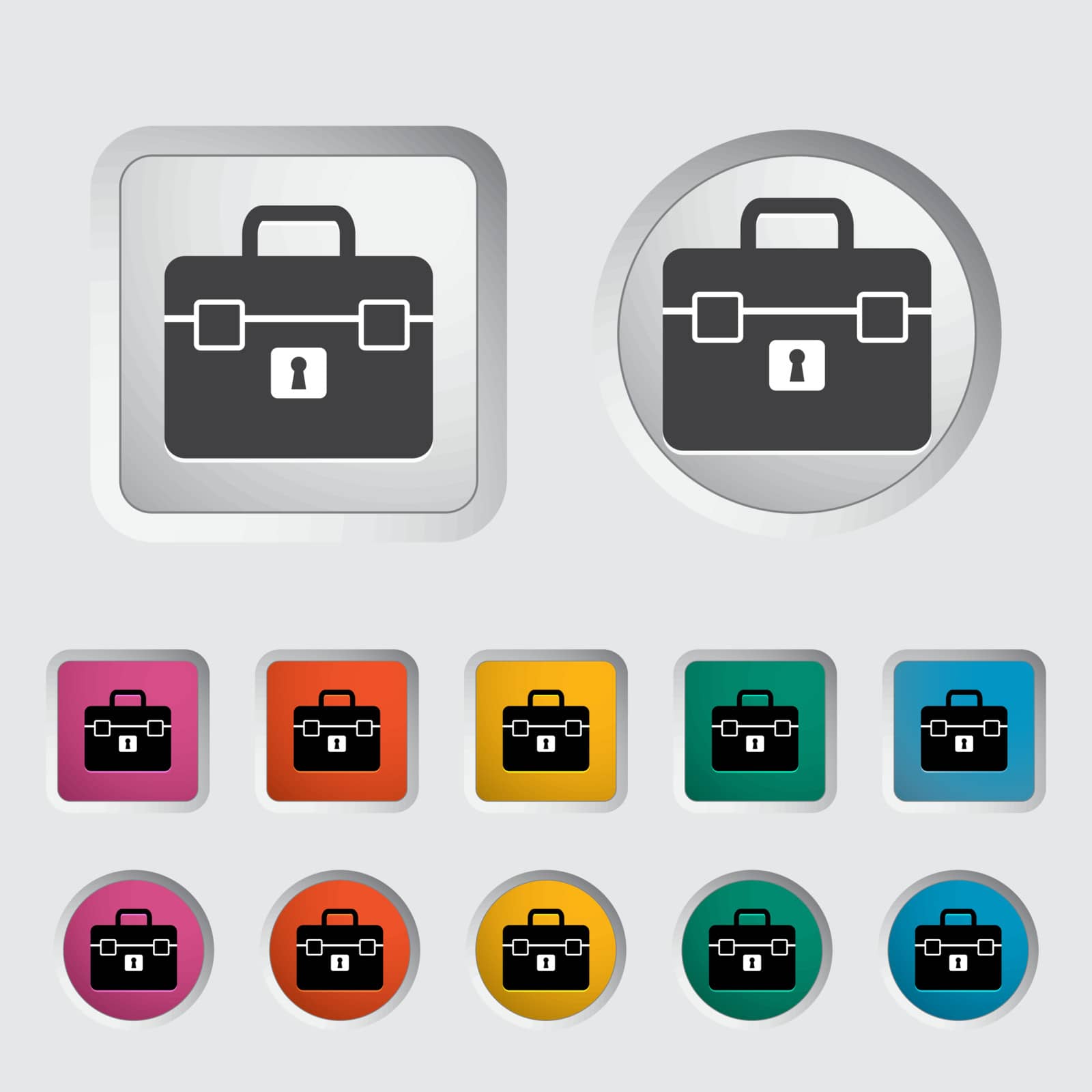 Briefcase single icon. by smoki