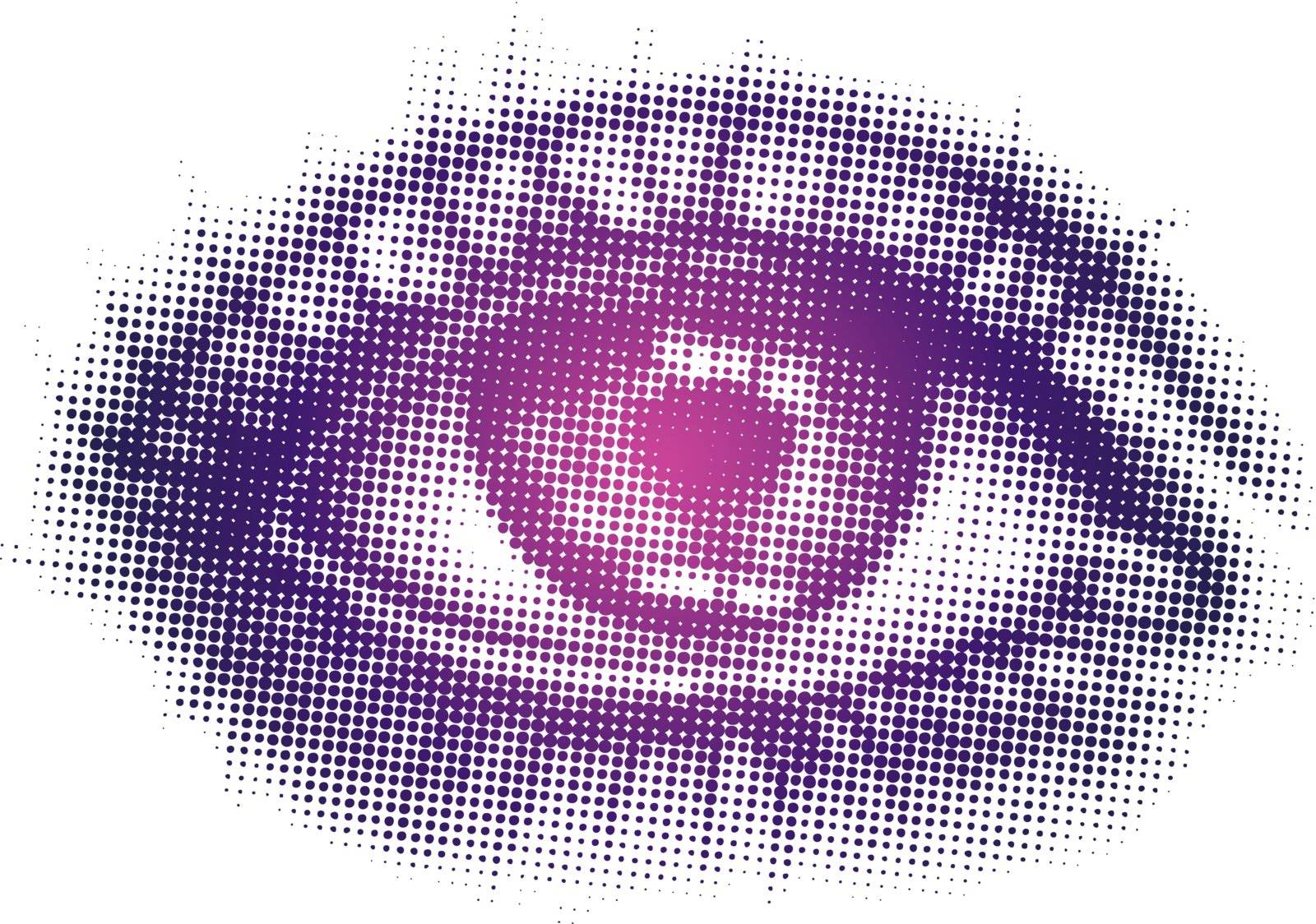 Isolated vector art of single eye in halftone pattern