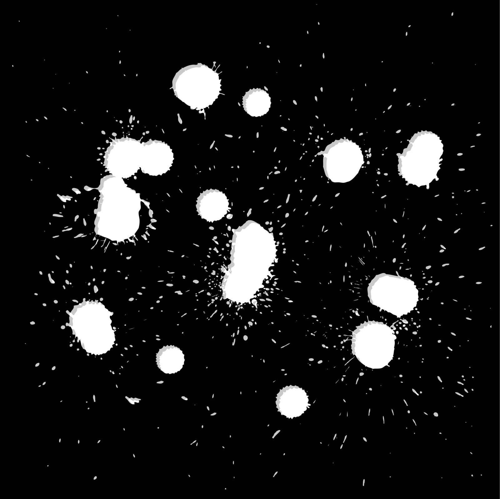Brush blot vector on black background. Vector illustration. by aarrows