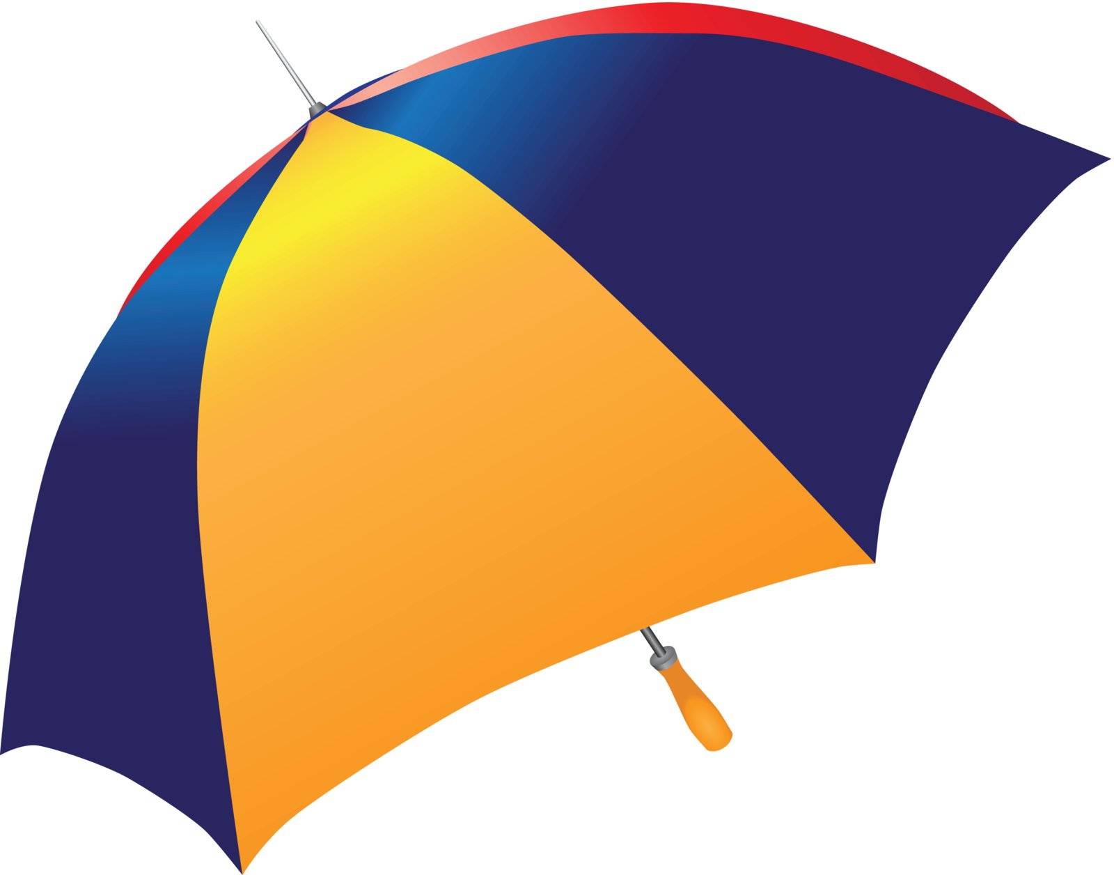 Big multicolored umbrella against the weather. Vector illustration.