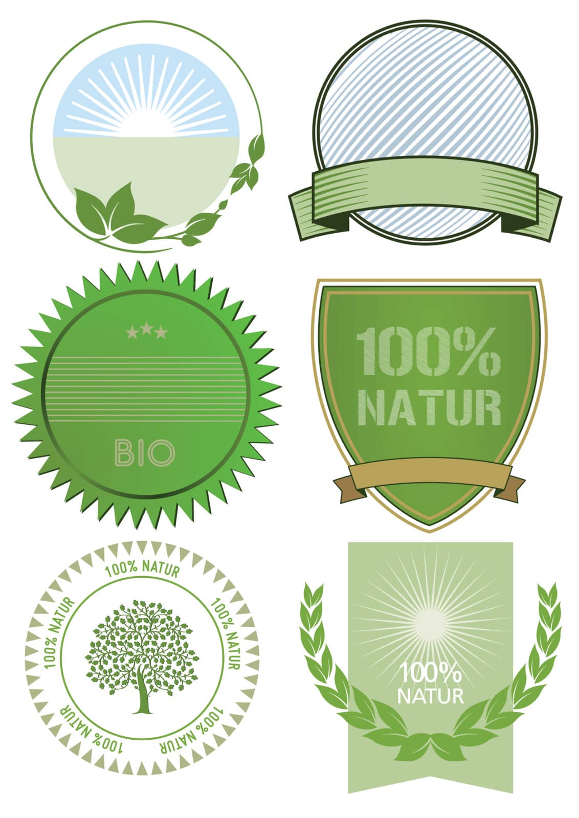 Organic and fresh food labels and badges