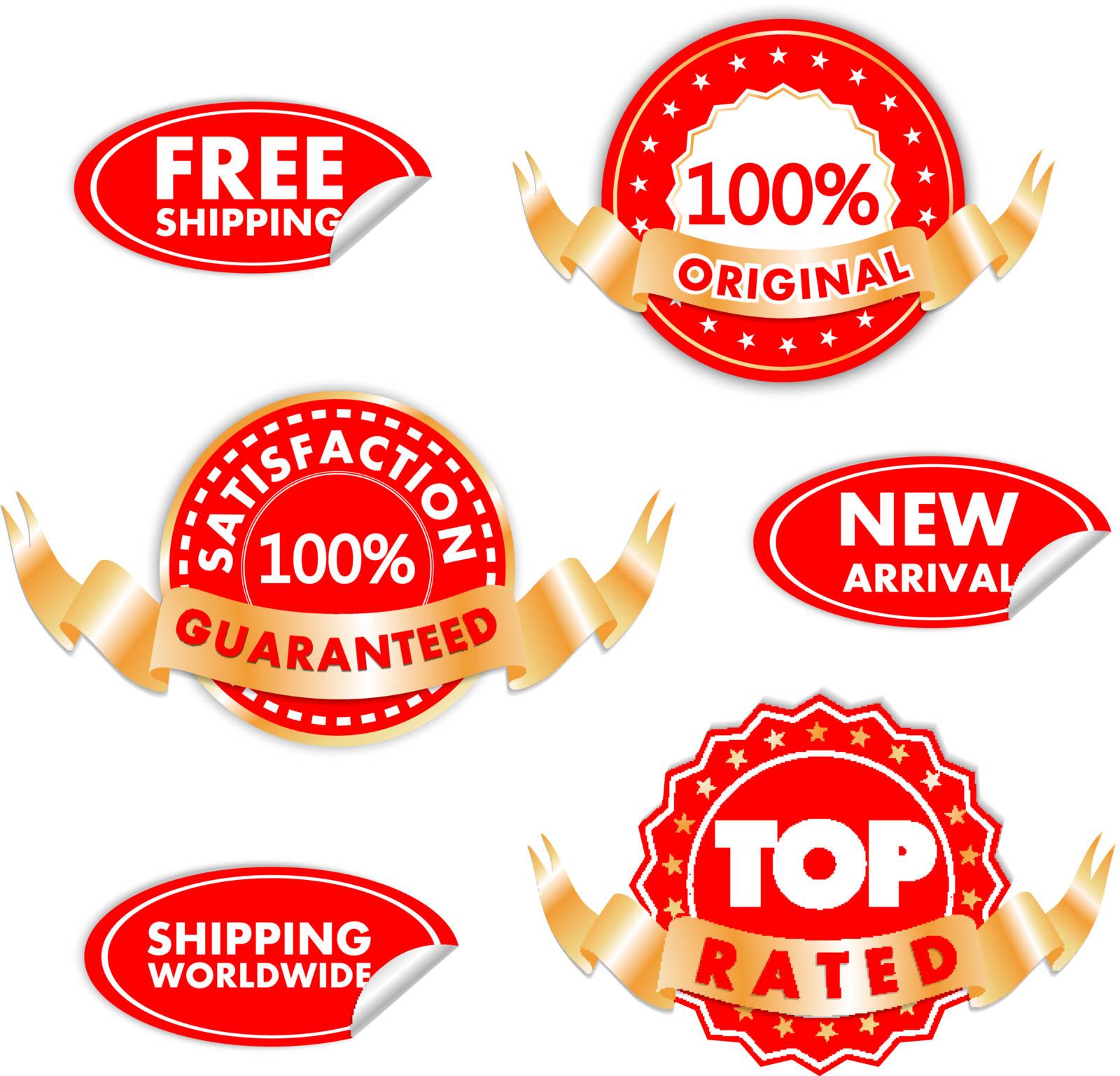 Different Tags For Best Sales In Red and Golden