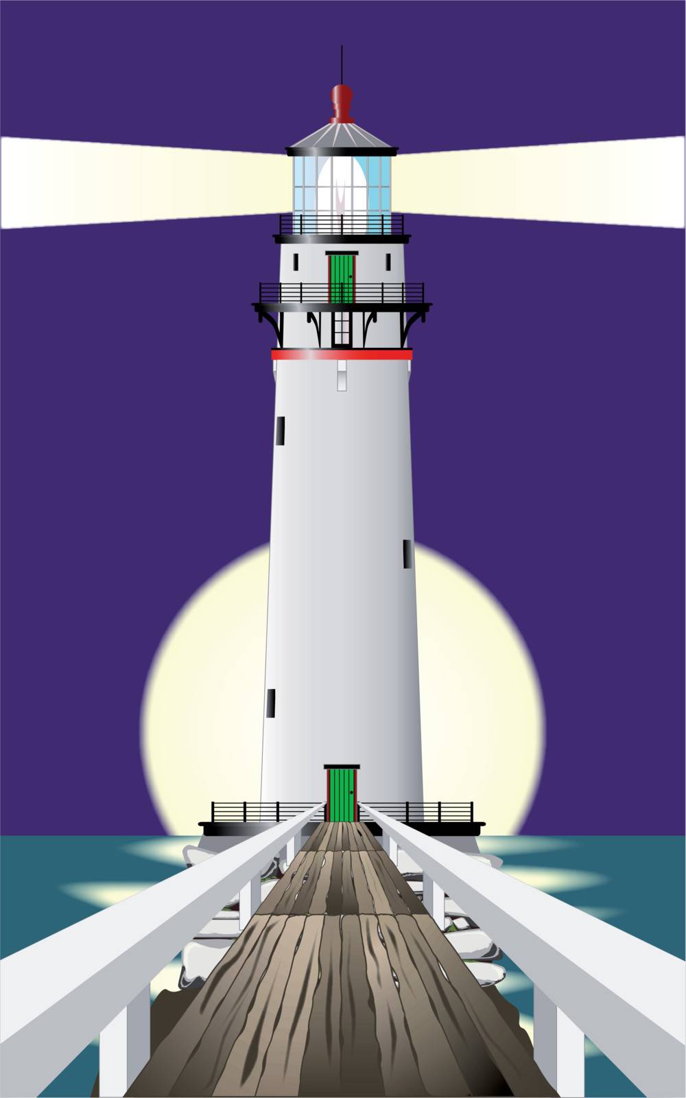 Lighthouse at Night by Bigalbaloo
