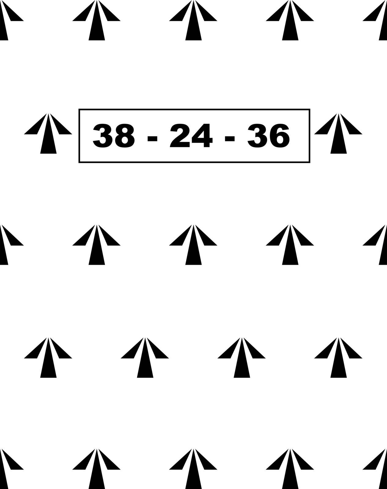 A comic version of the old prison uniform arrows - the numbers representing vital statistice