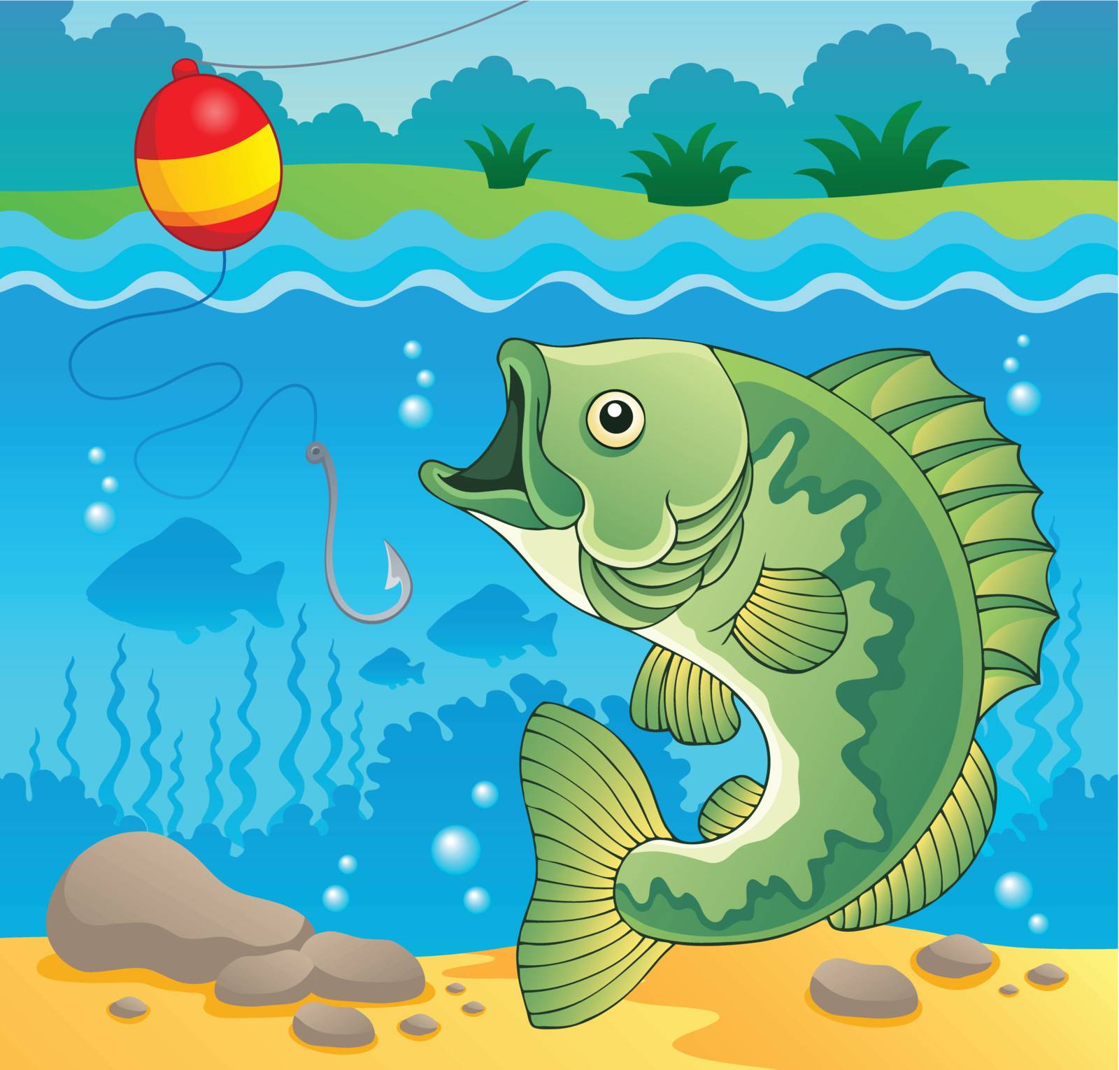 Freshwater fish theme image 4 - vector illustration.