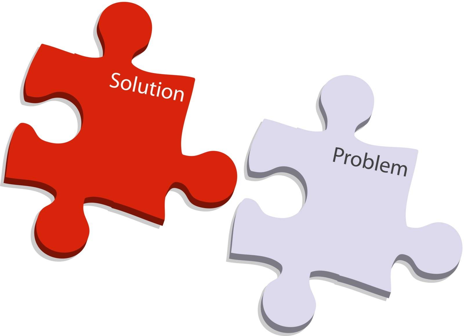illustraion of problem and solution puzzle