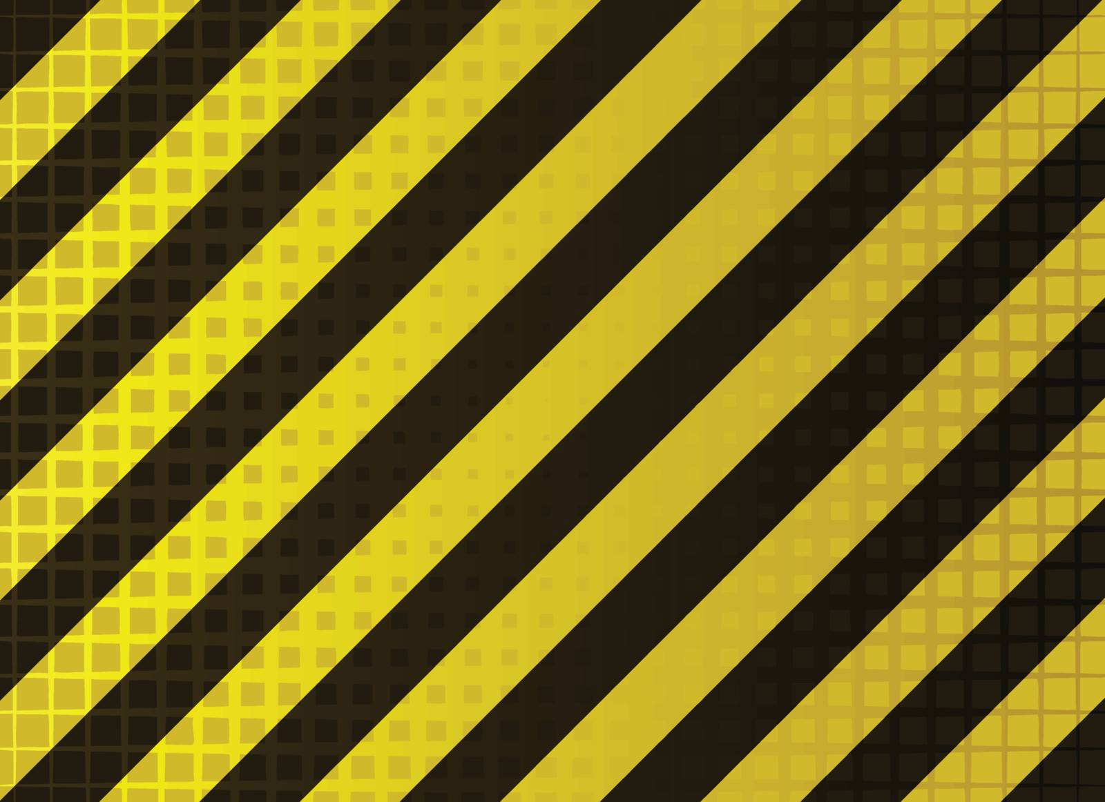 vector illustration of  grungy hazard stripes in dark yellow and black colors

