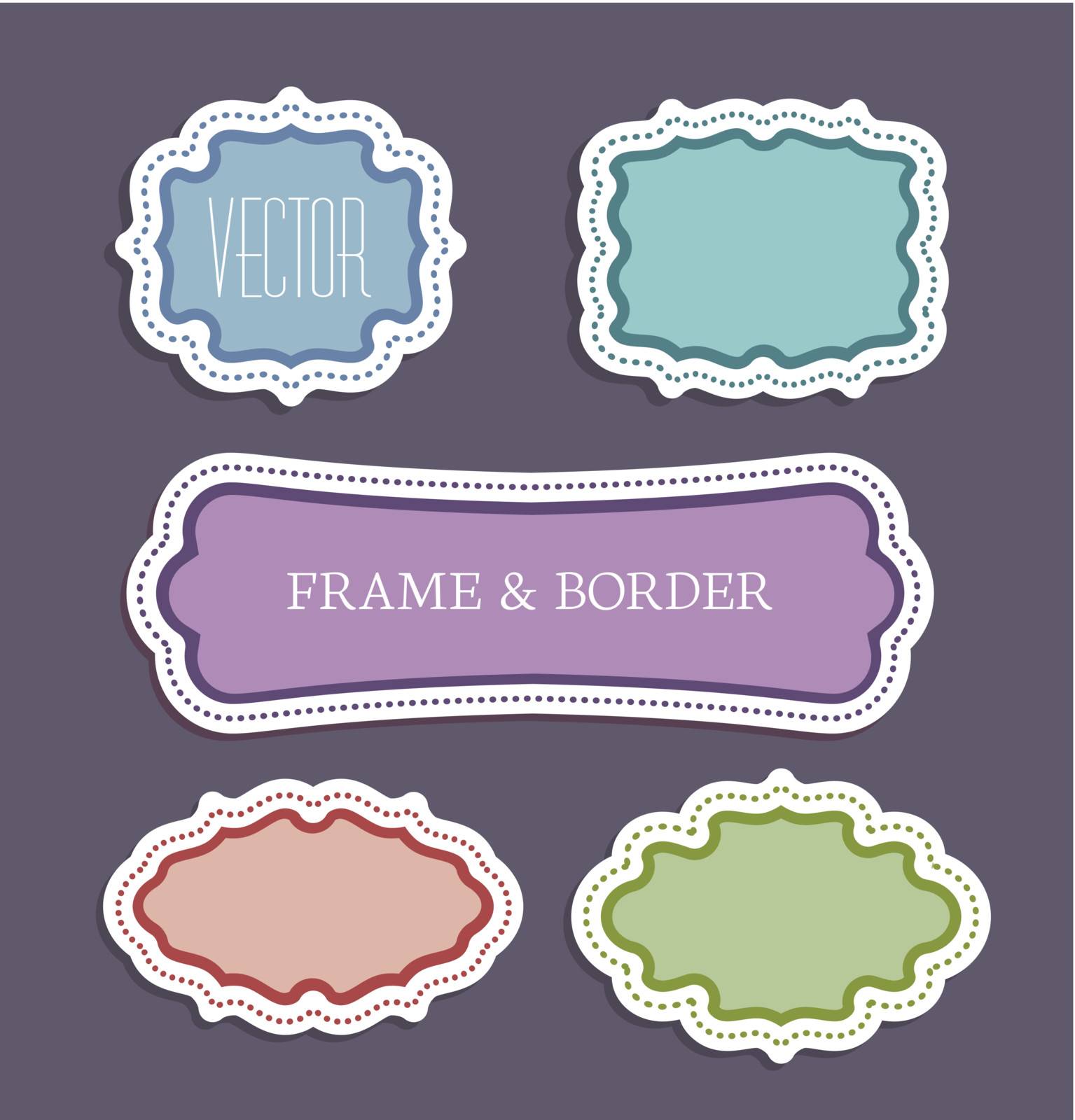 Vector illustration of a decorative colorful frame set 