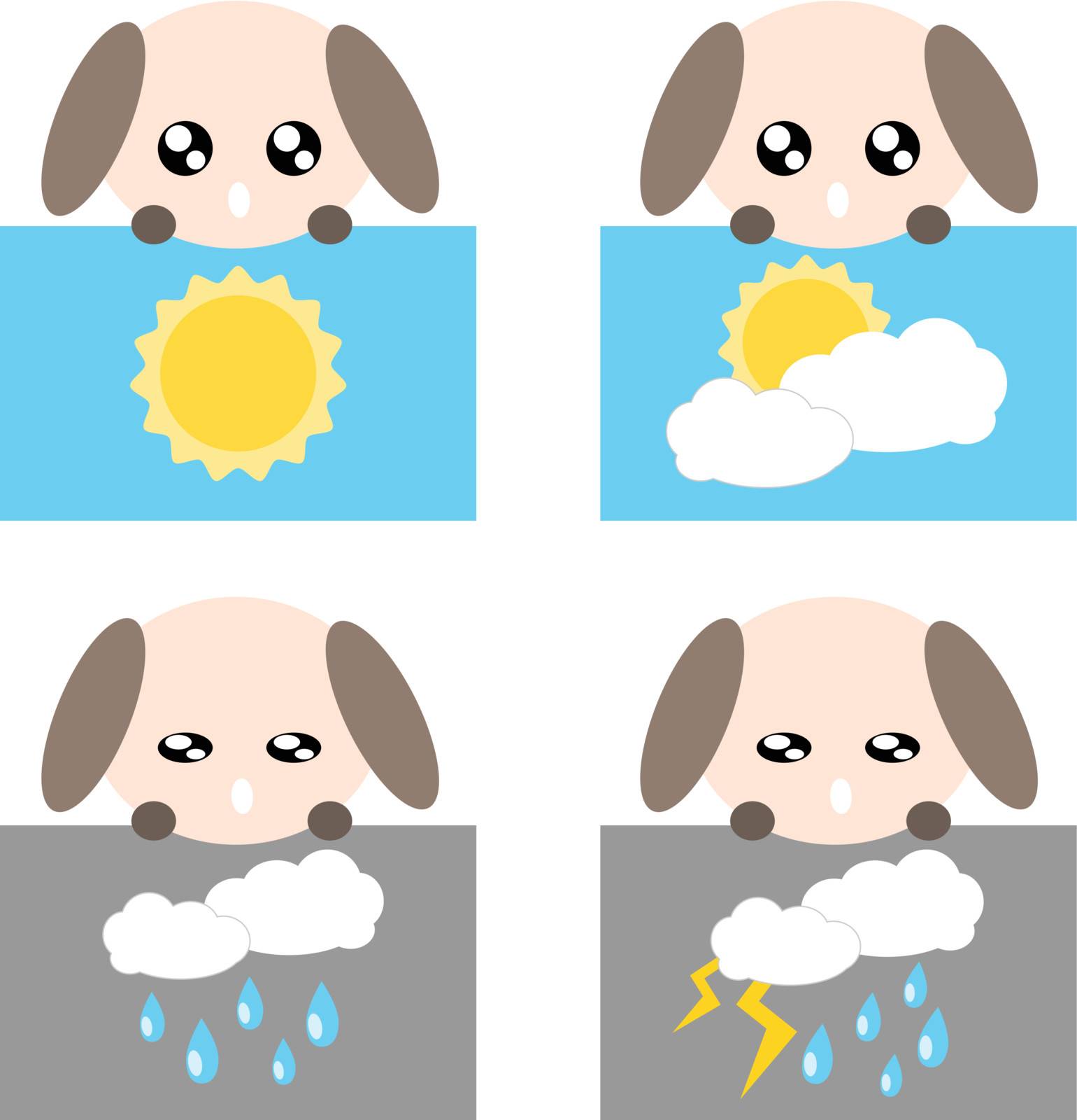 Paper weather dog icon illustration by sweetcrisis