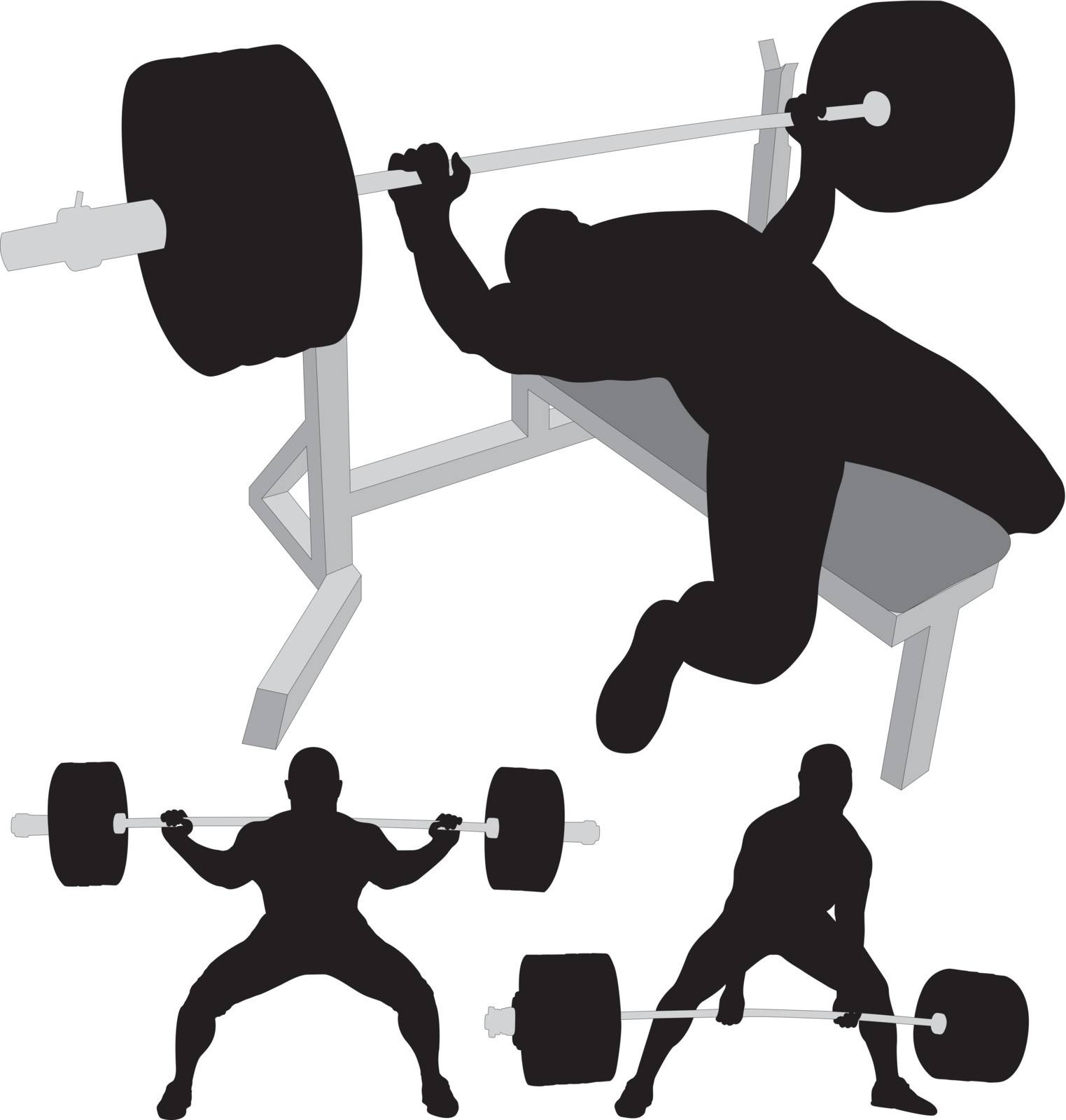 Powerlifting vector silhouettes by only4denn