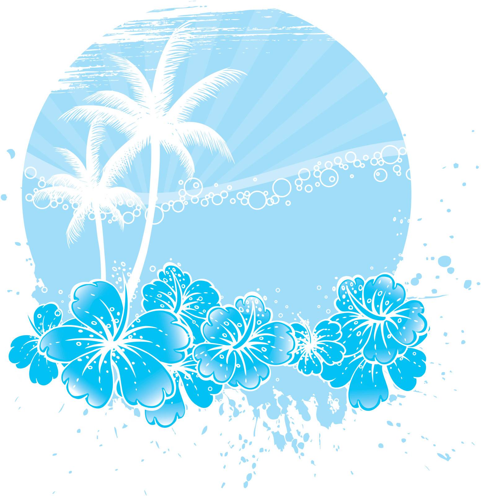 Vector illustration of Tropic back with palms