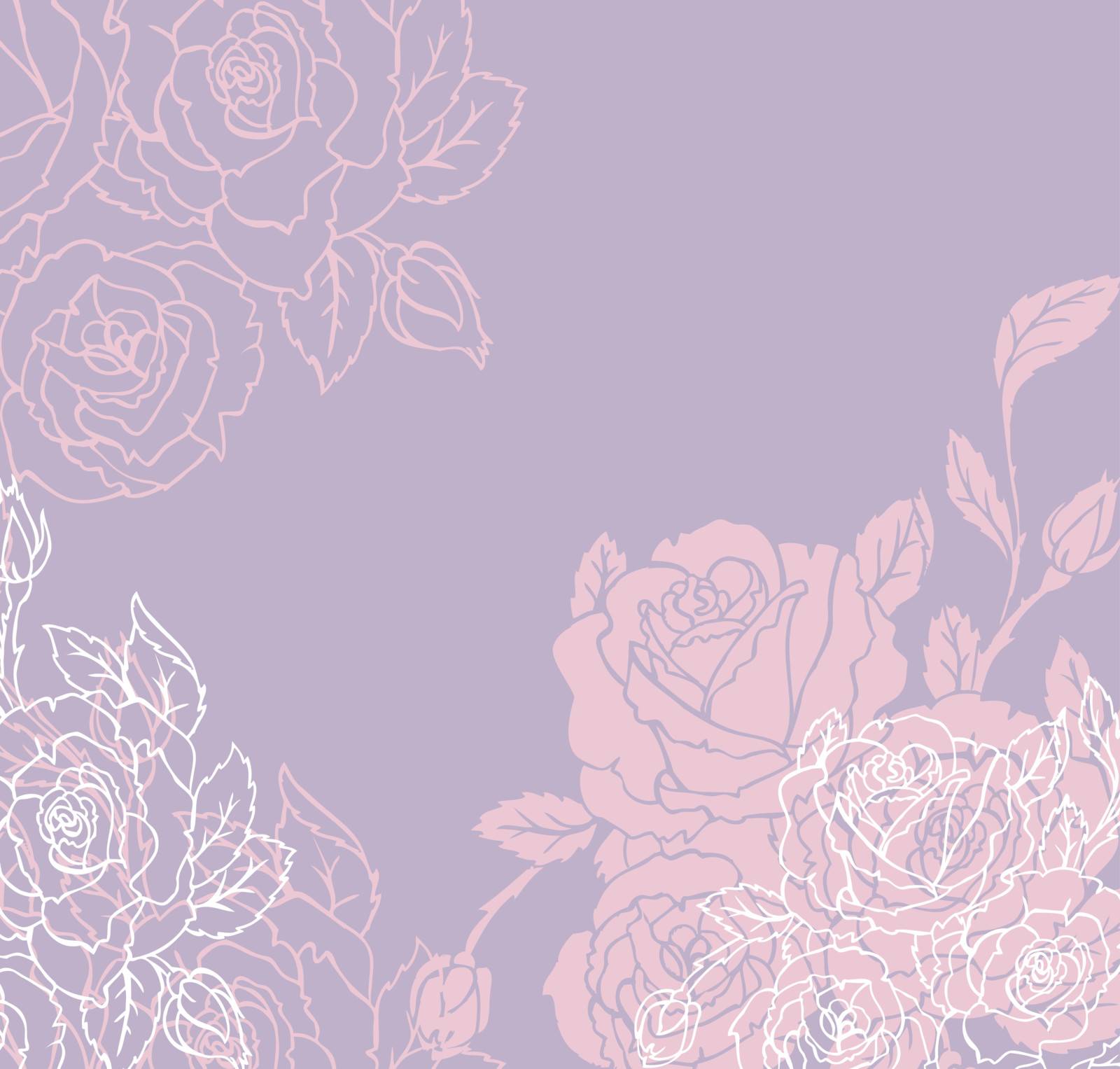 Vector illustration of Background with beauty roses