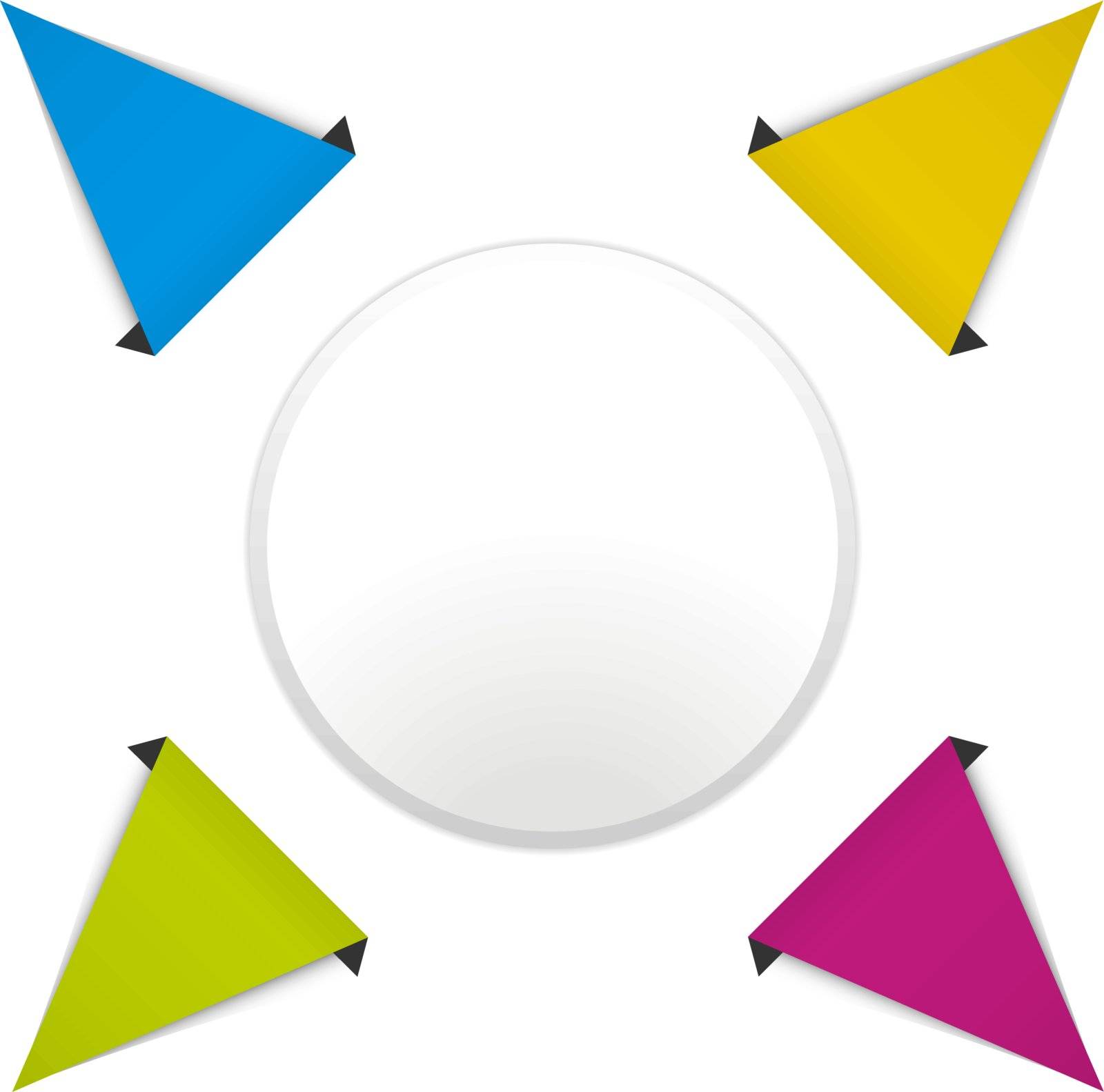 Vector color cycle diagram illustration with color arrows.