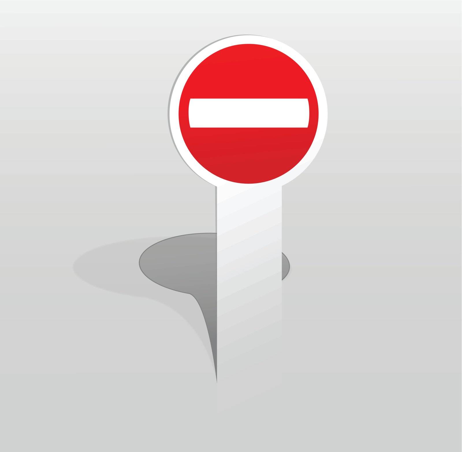 Vector illustration of paper sticker with Do Not Enter sign