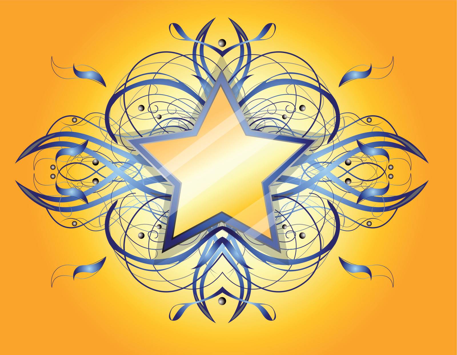 Abstract shape with star.  Illustration 10 vertion