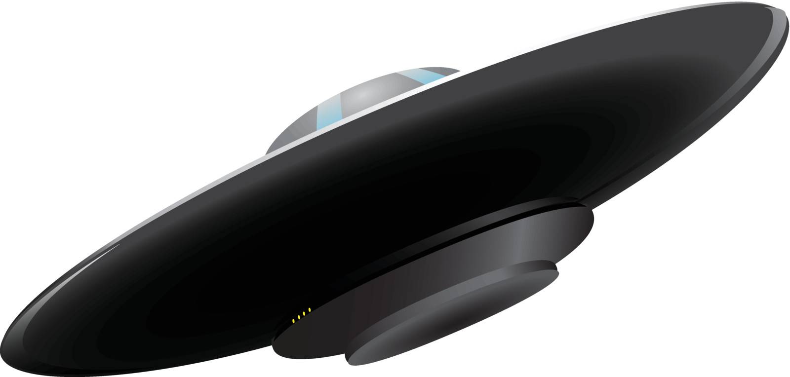 A flying saucer alien transport ship. Vector illustration.