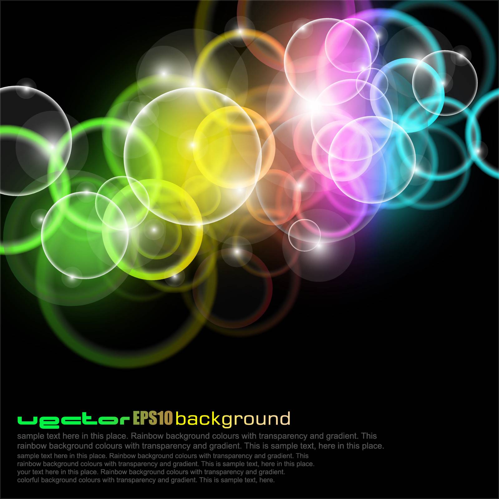 Vibrabt Glow Circles with rainbow Colours