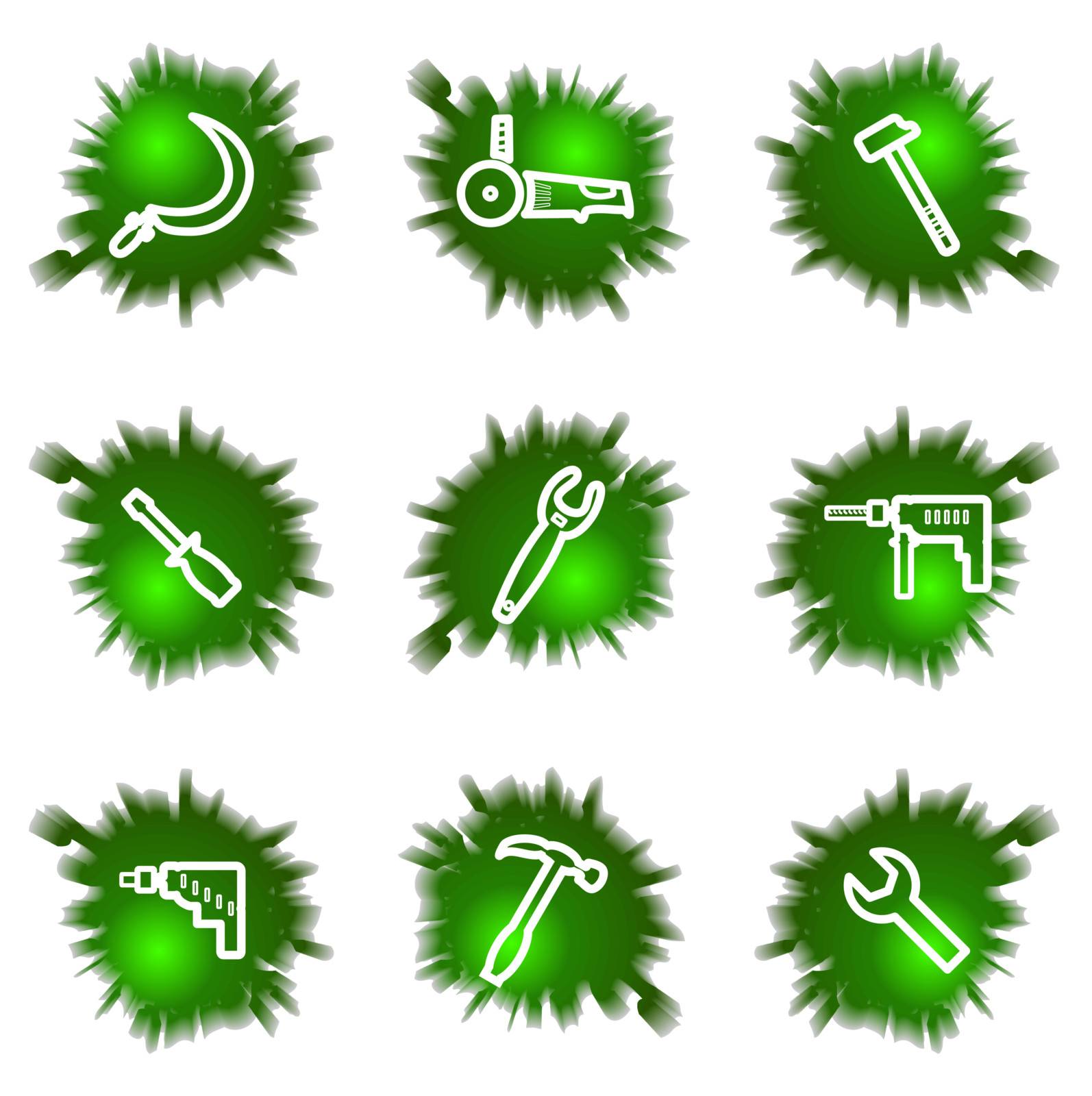 Set of 9 glossy green web icons (see other in my portfolio).