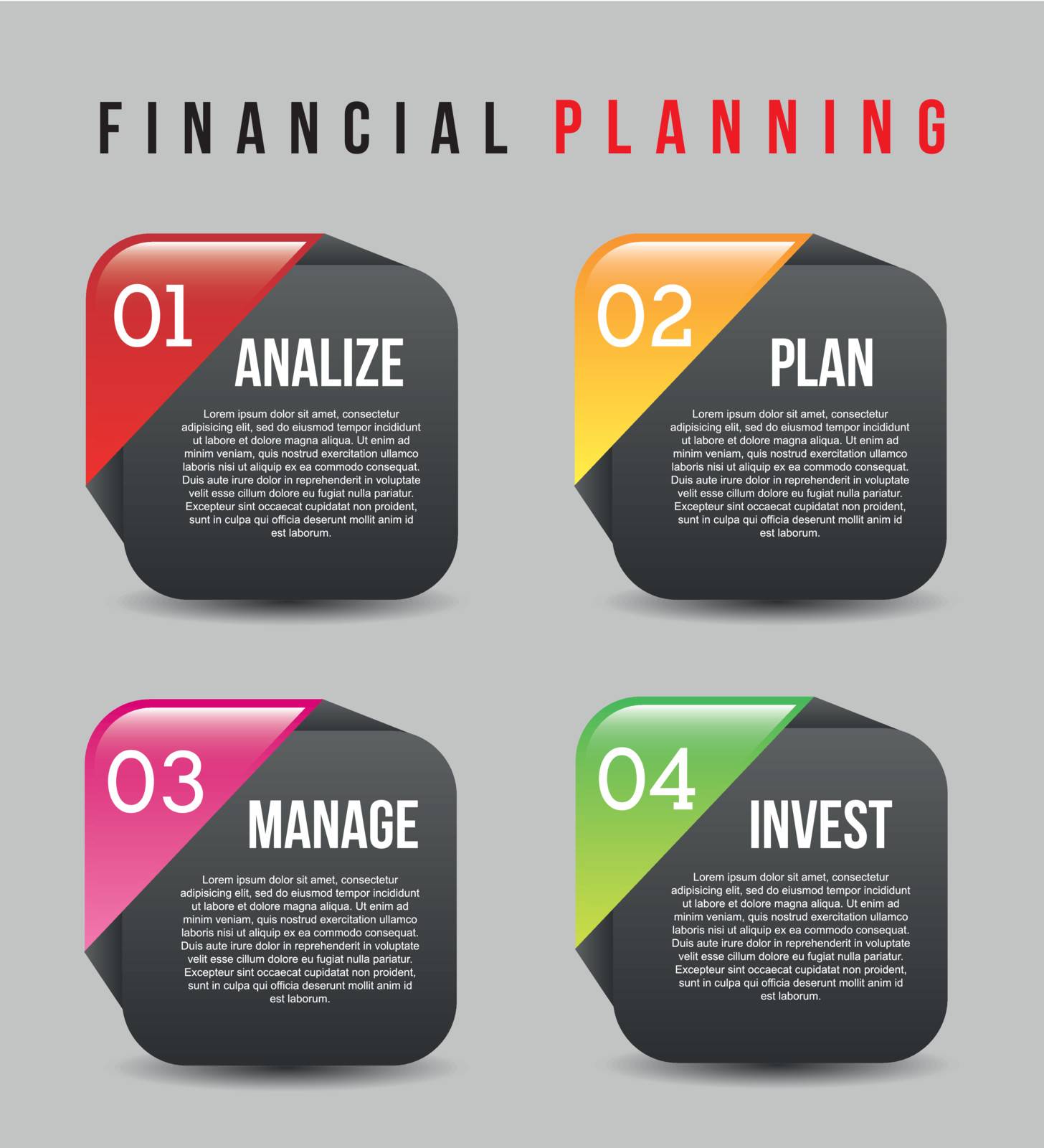 financial planning illustration over gray background. vector