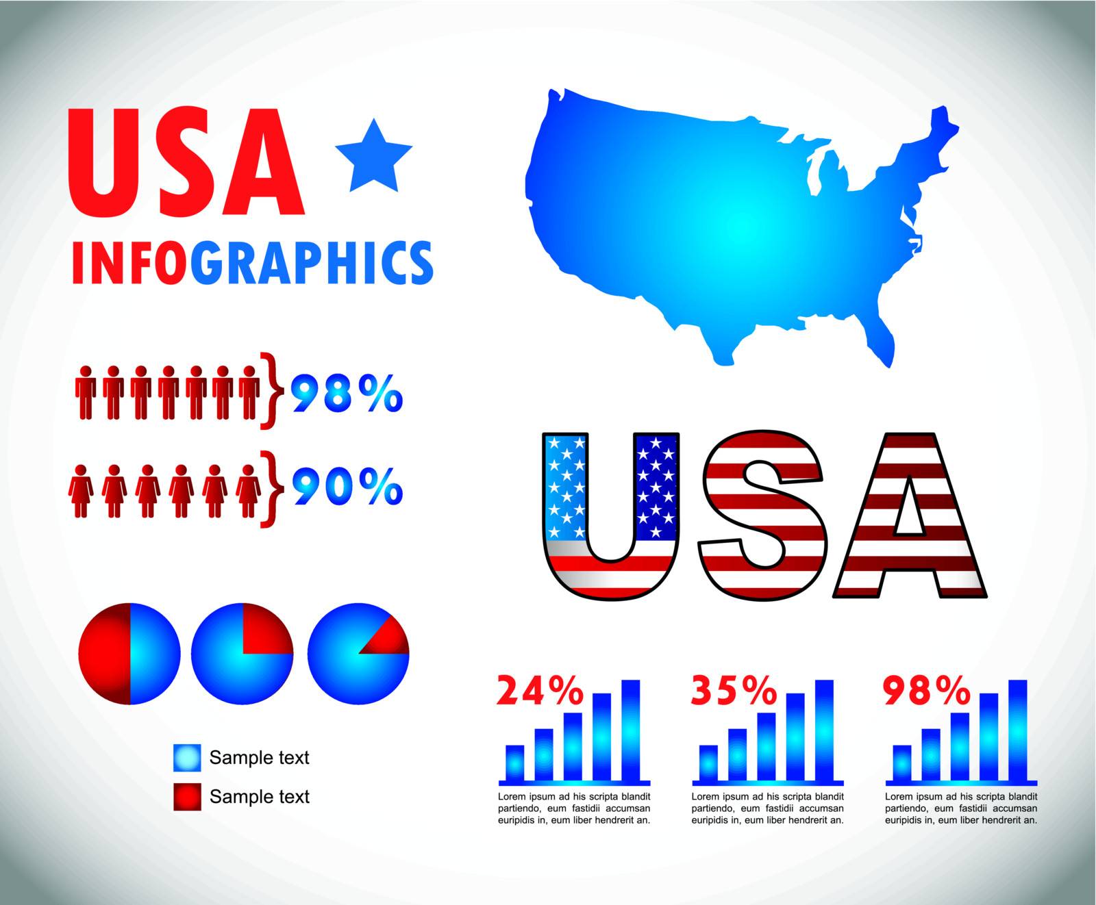 infographics set with different elements . vector illustration