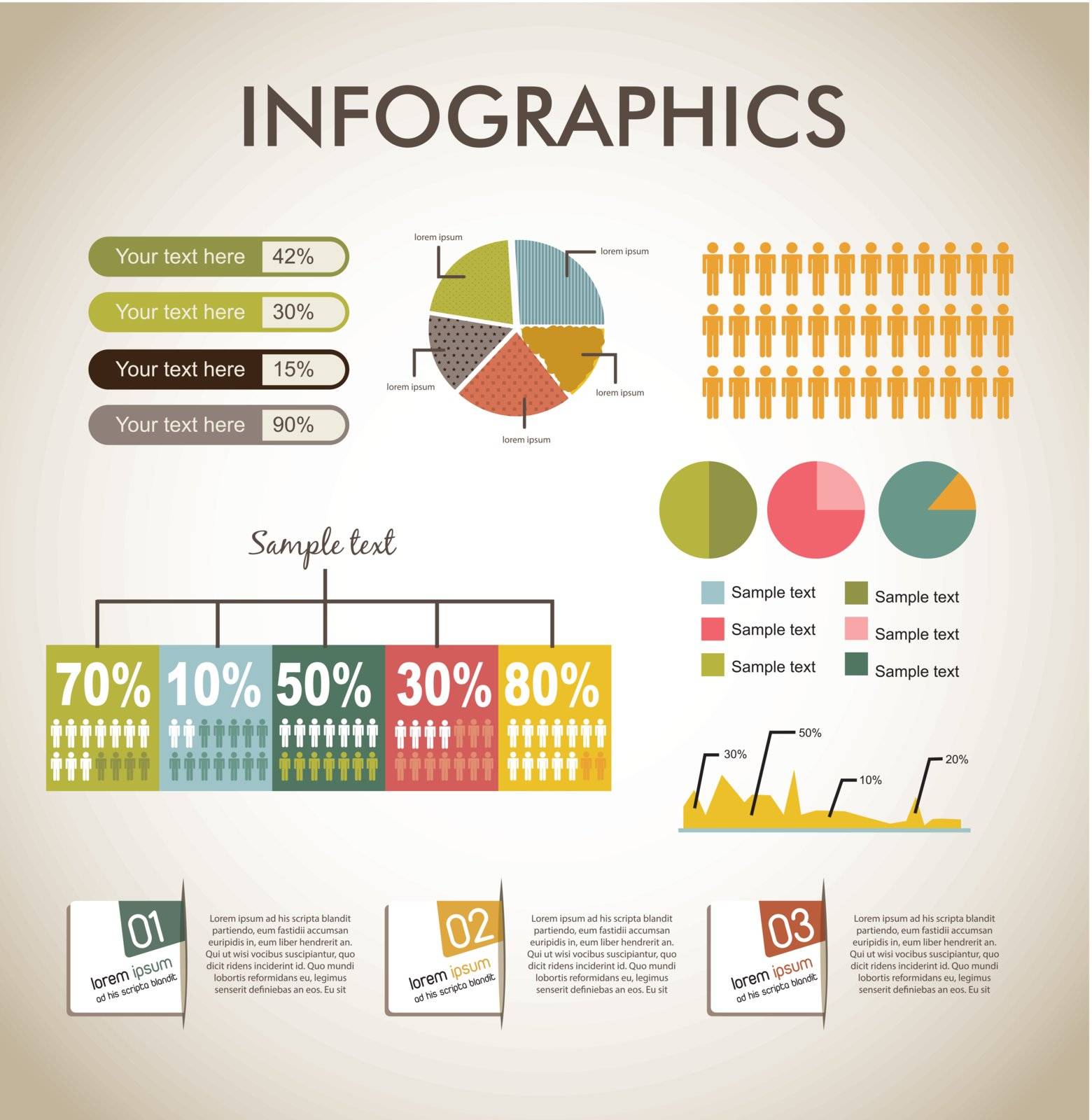 infographics over beige backgrond, vintage style. vector